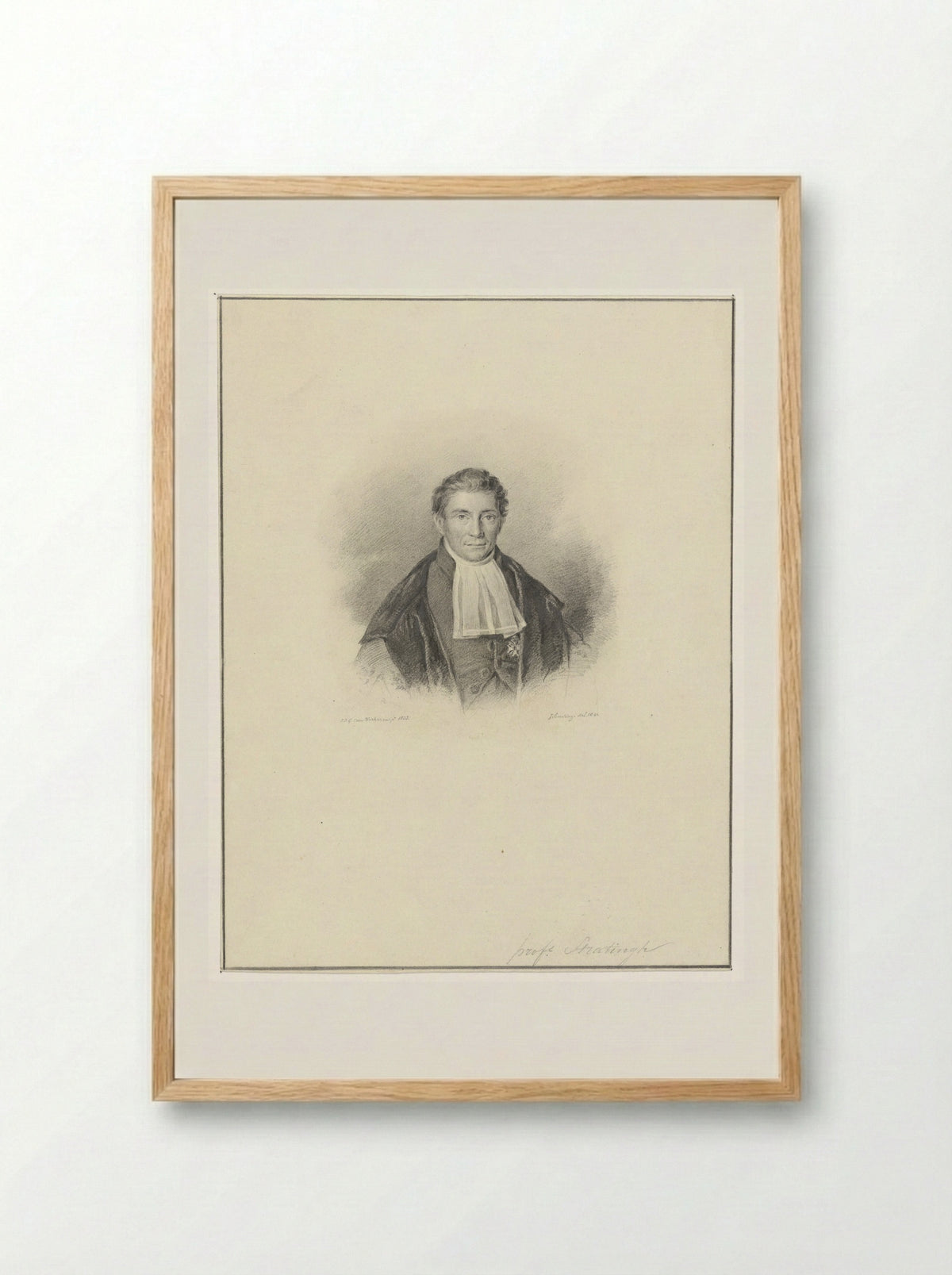 Portret van Professor Sib. Stratingh - Jan Ensing - Framed Print Wood