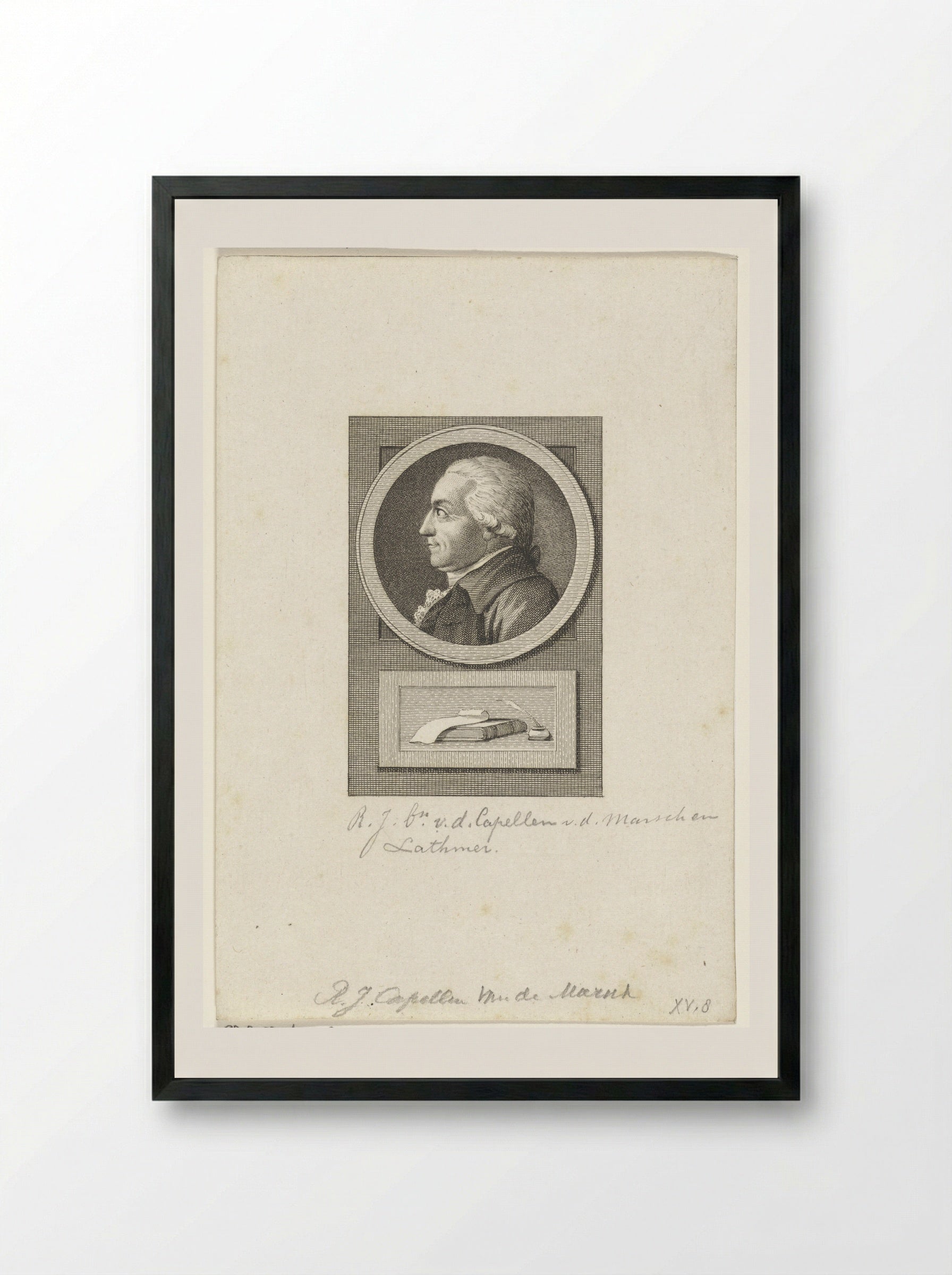 Portret van Robert Jasper van der Capellen - Reinier Vinkeles - Framed Print Black