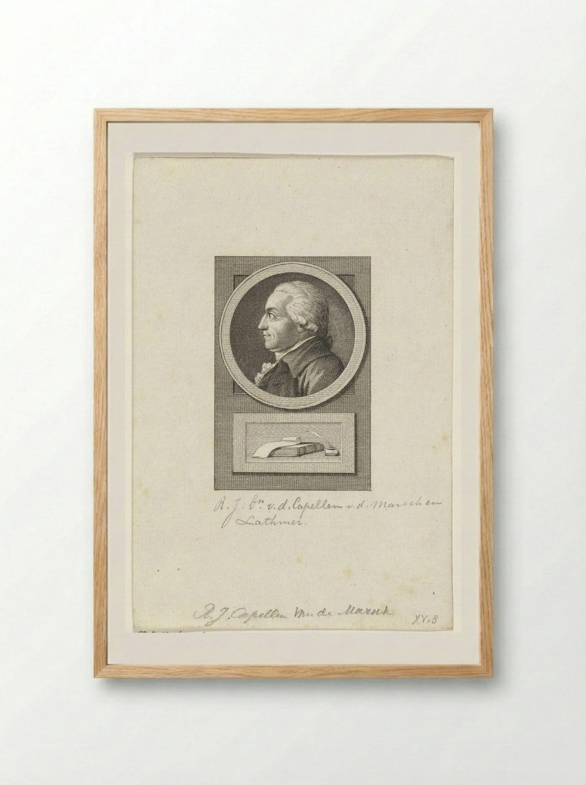 Portret van Robert Jasper van der Capellen - Reinier Vinkeles - Framed Print Wood
