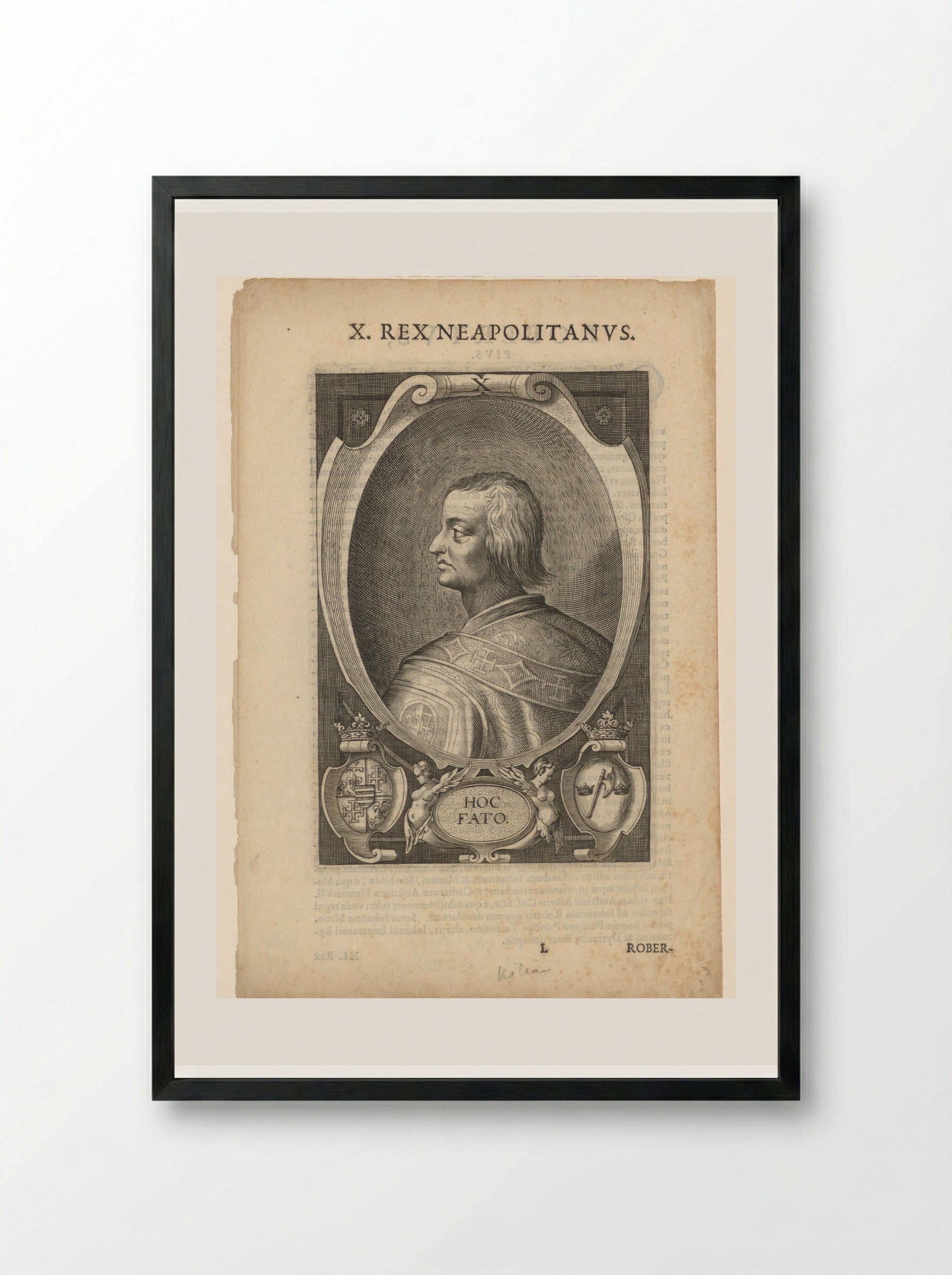Portret van Robert, koning van Napels - Lucas Kilian - Framed Print Black