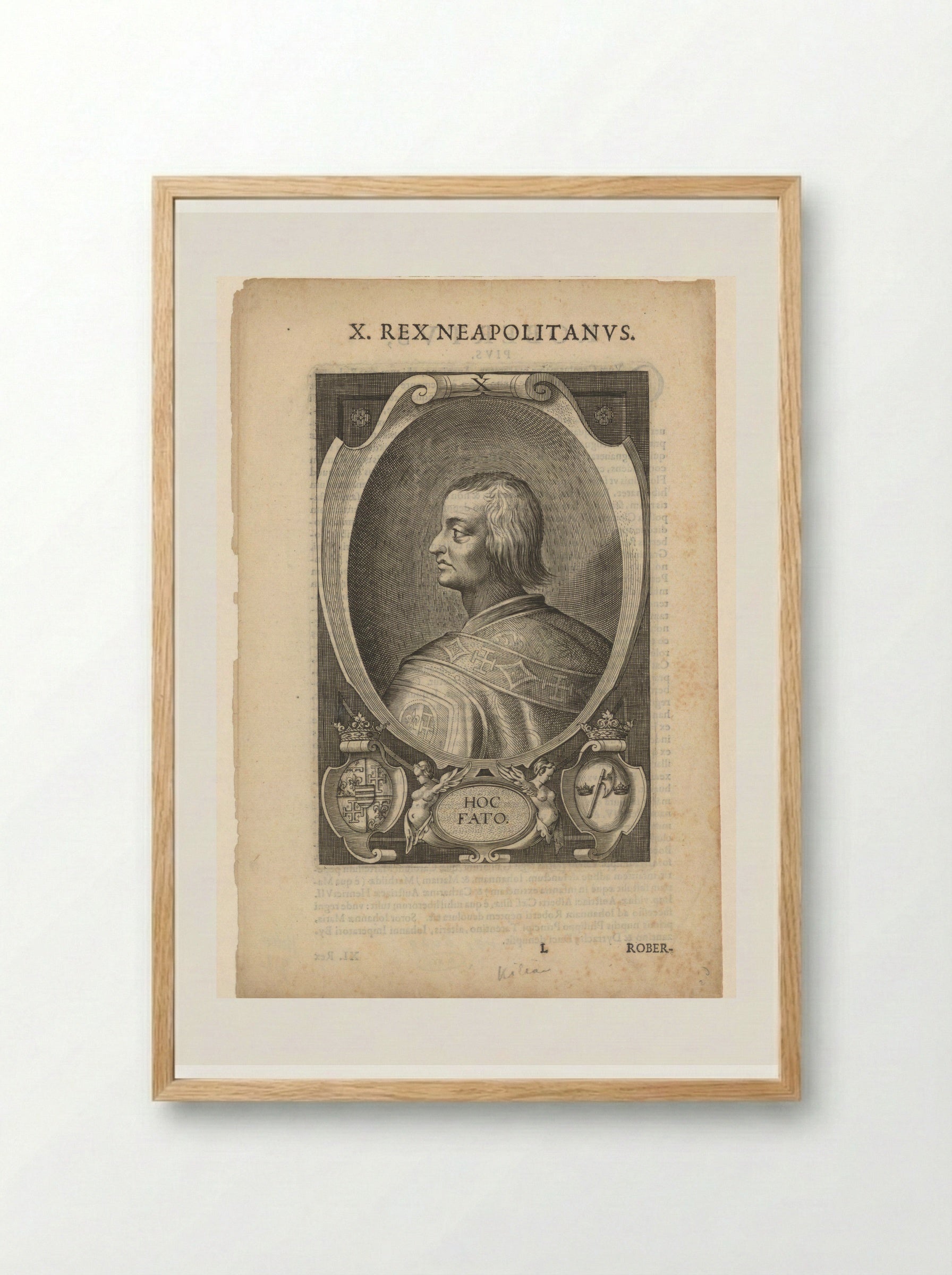 Portret van Robert, koning van Napels - Lucas Kilian - Framed Print Wood