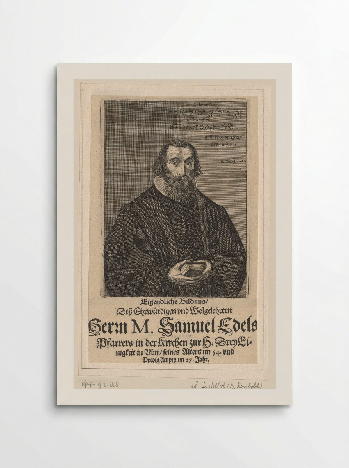 Portret van Samuel Edel - Balthasar Kühnen - Poster