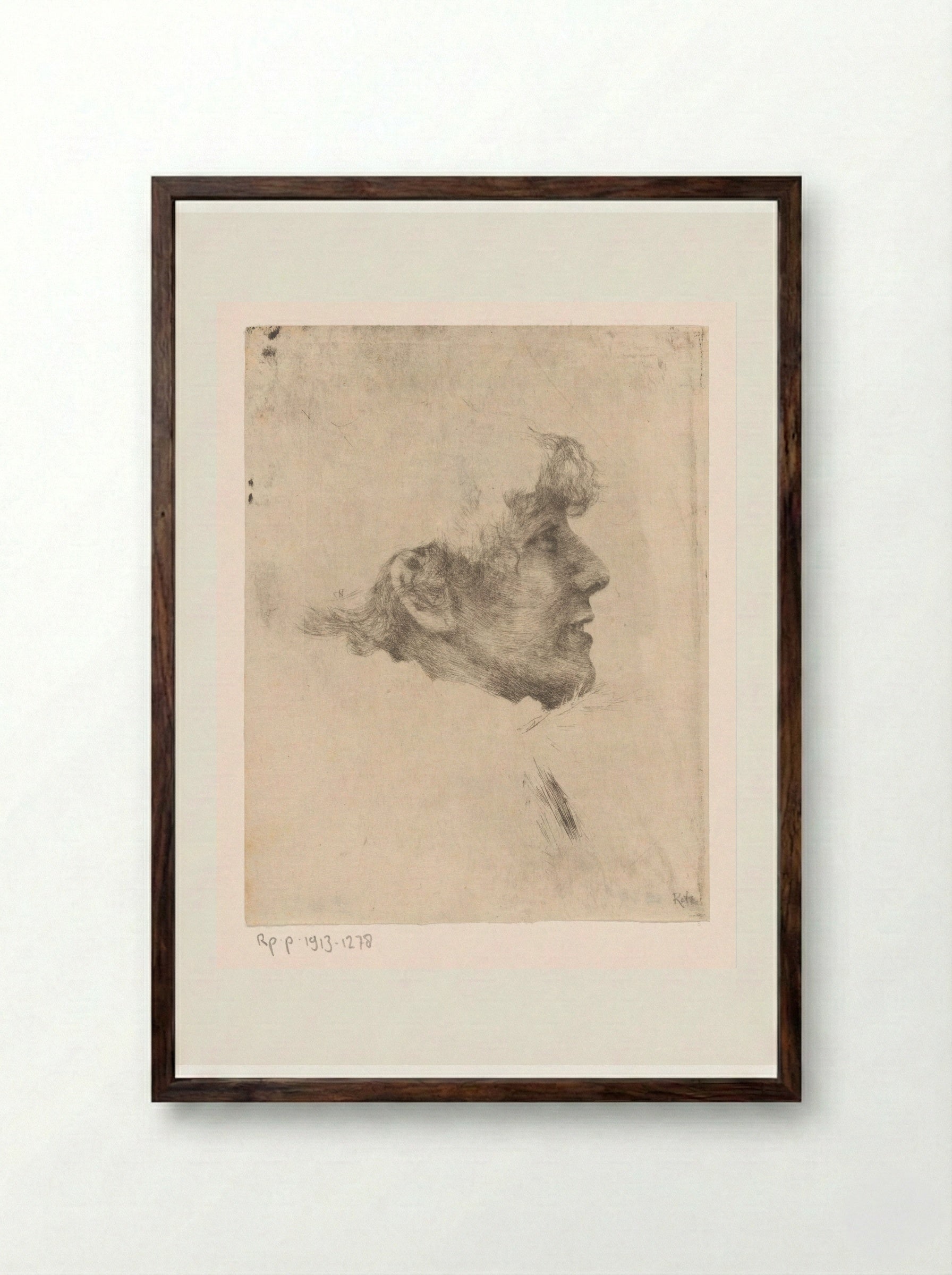 Portret van Sarah Bernhardt - Philip Zilcken - Framed Print Dark Wood