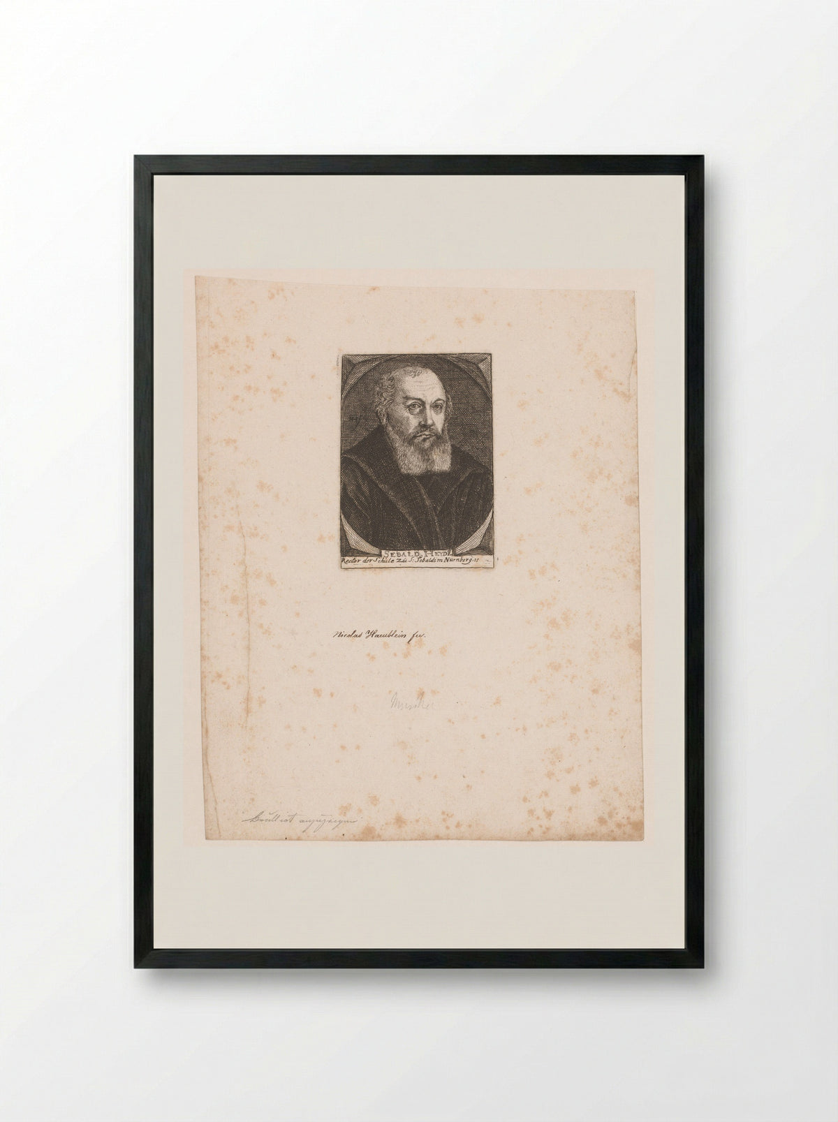 Portret van Sebald Heyden - Nicolaus Häublin - Framed Print Black