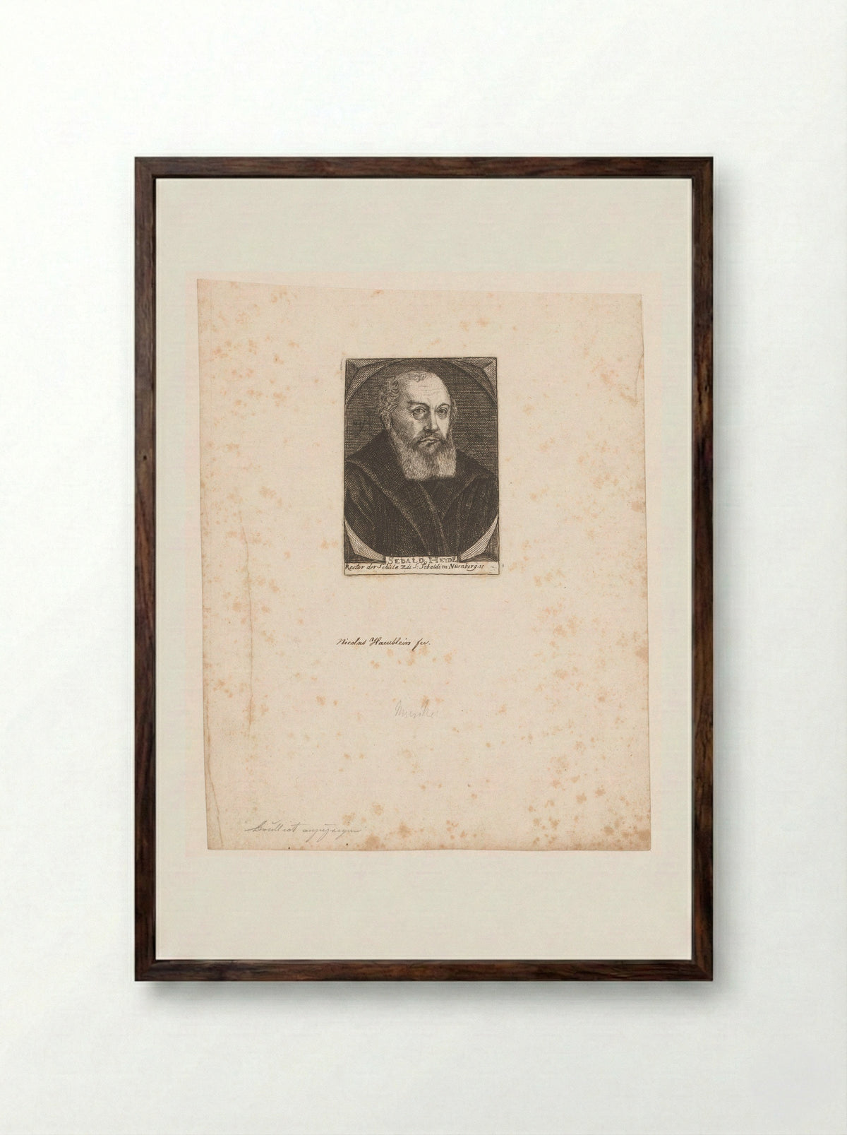 Portret van Sebald Heyden - Nicolaus Häublin - Framed Print Dark Wood