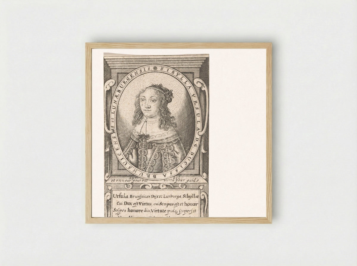 Portret van Sibylla Ursula von Braunschweig-Wolfenbüttel - Balthasar Kühn - Framed Print Wood