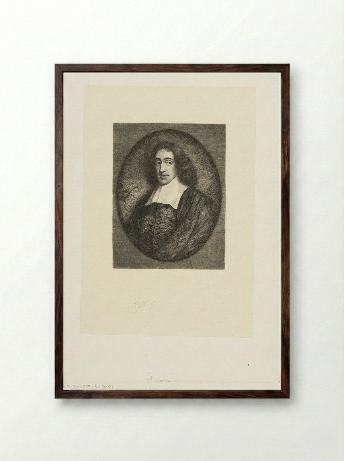 Portret van Spinoza - Petrus Johannes Arendzen - Framed Print Dark Wood