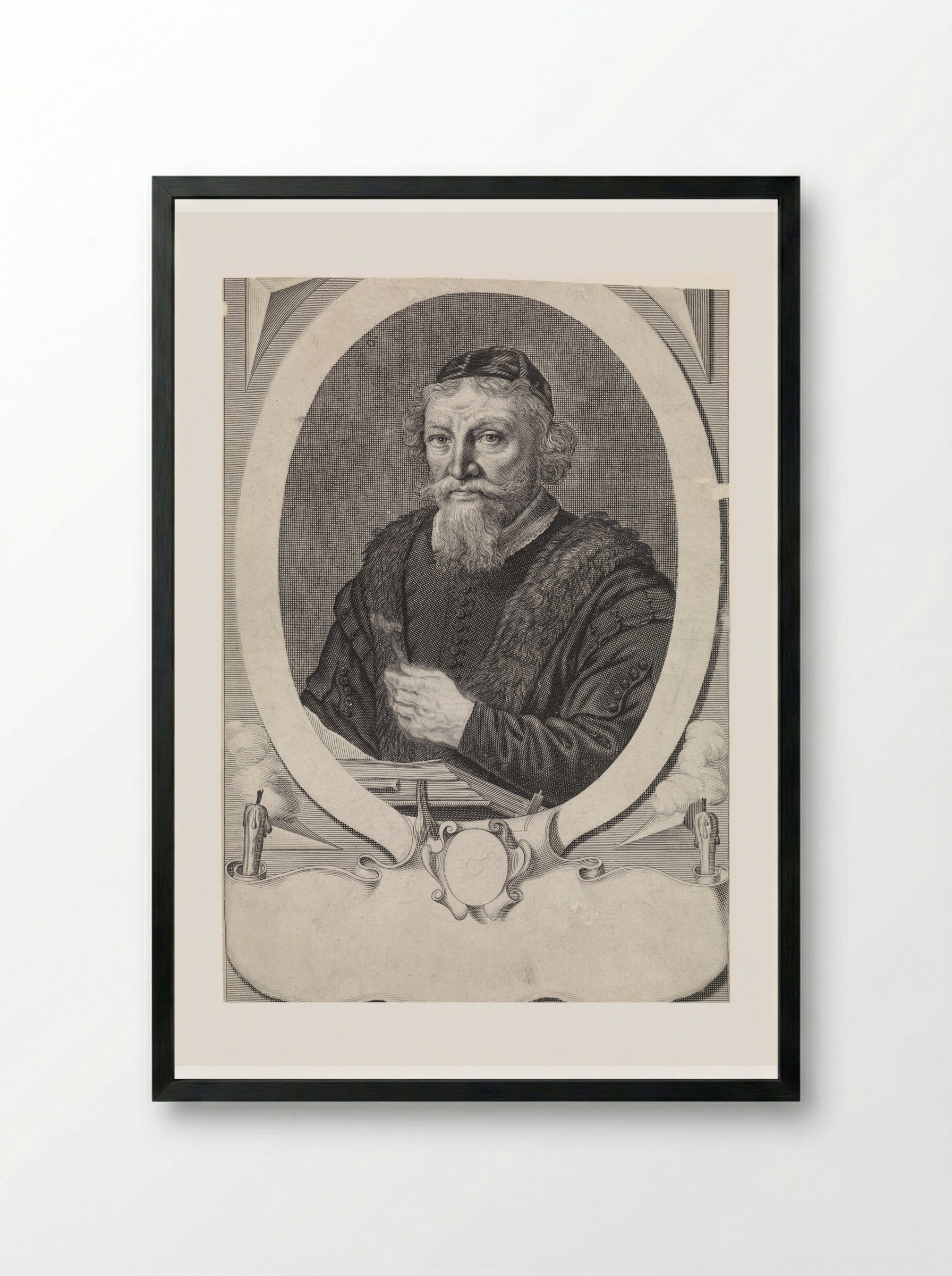 Portret van Stephan Crachtius - Theodor Matham - Framed Print Black