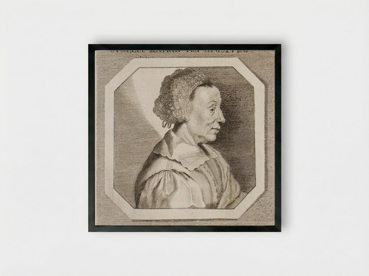 Portret van Susanna Mayr - Georg Andreas Wolfgang - Framed Print Black