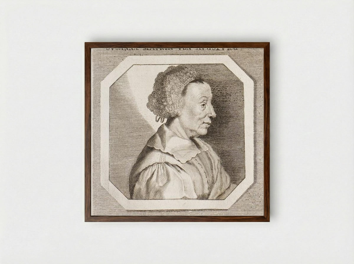 Portret van Susanna Mayr - Georg Andreas Wolfgang - Framed Print Dark Wood