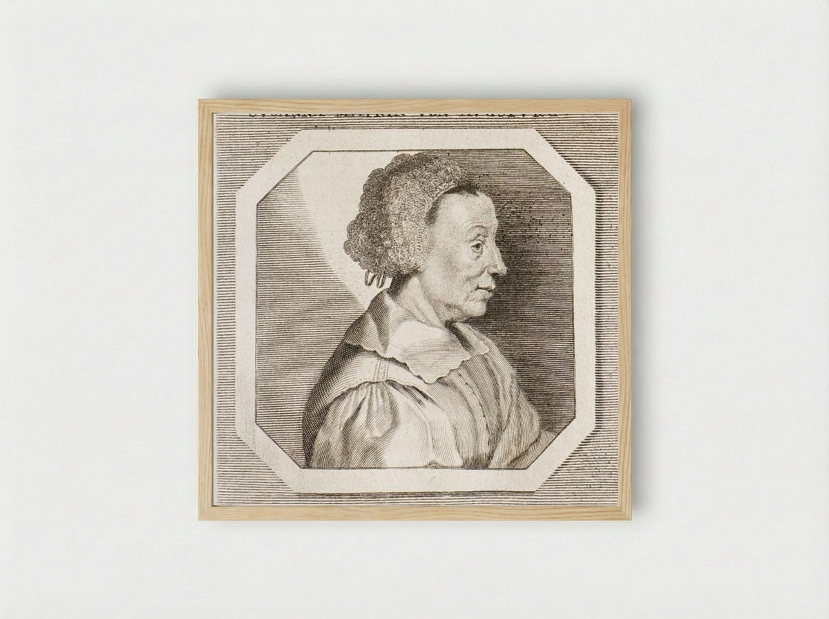 Portret van Susanna Mayr - Georg Andreas Wolfgang - Framed Print Wood