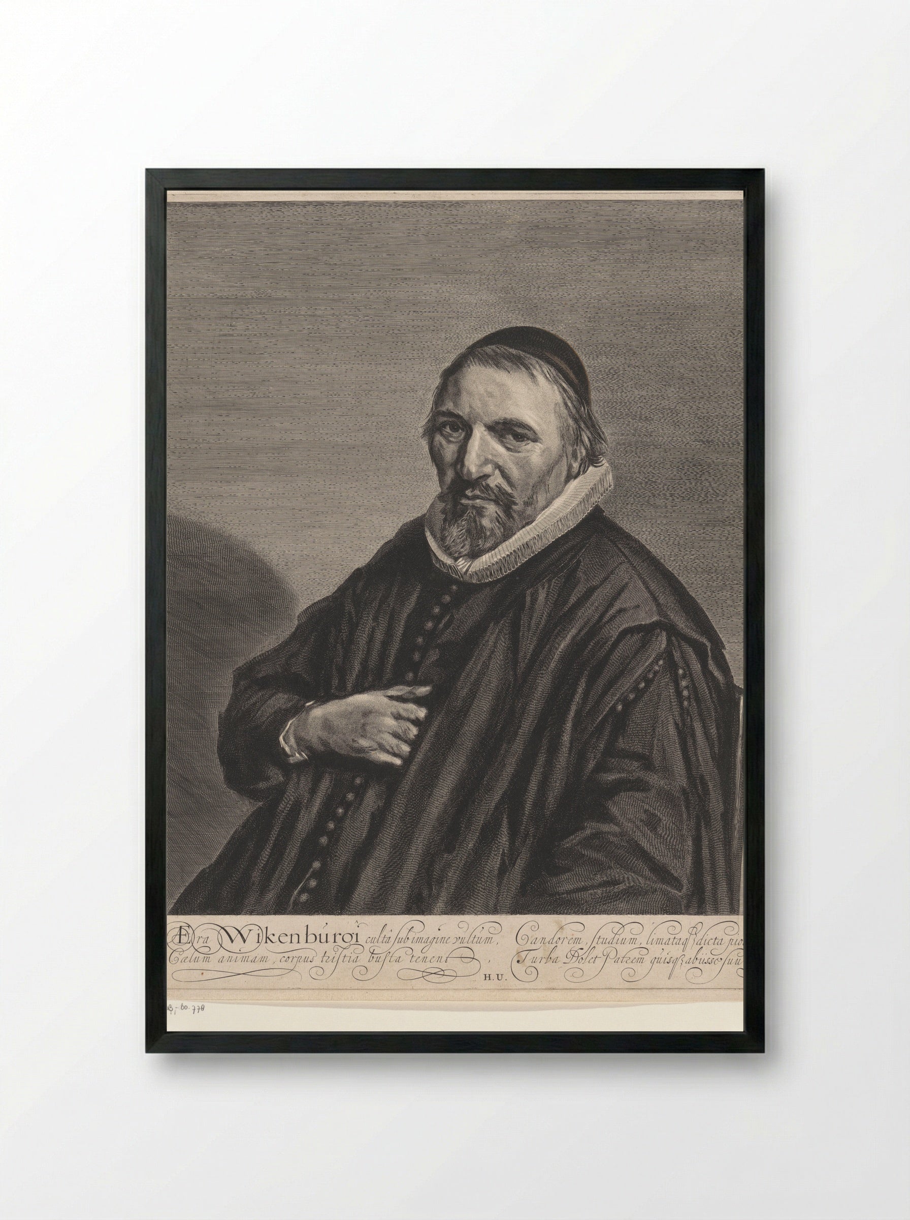Portret van Theodorus Wikenburg - Jonas Suyderhoef - Framed Print Black