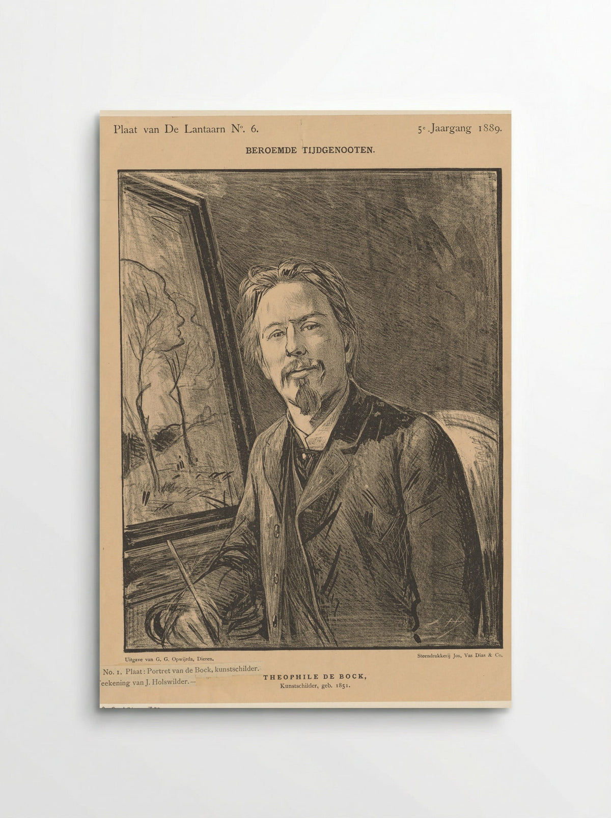 Portret van Theophile de Bock - Jan Holswilder - Poster