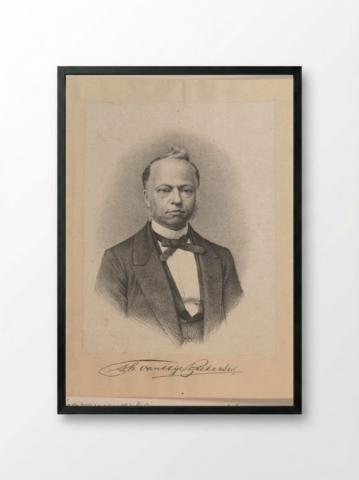 Portret van Theunis van Uye Pieterse - A.J. Wendel - Framed Print Black