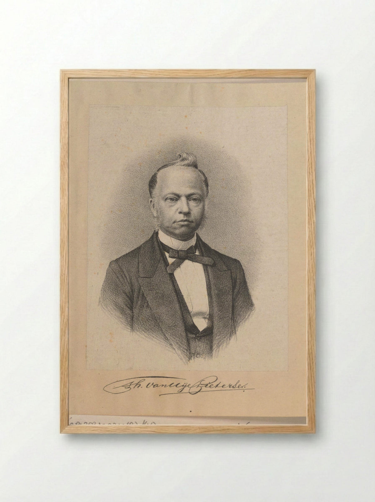 Portret van Theunis van Uye Pieterse - A.J. Wendel - Framed Print Wood
