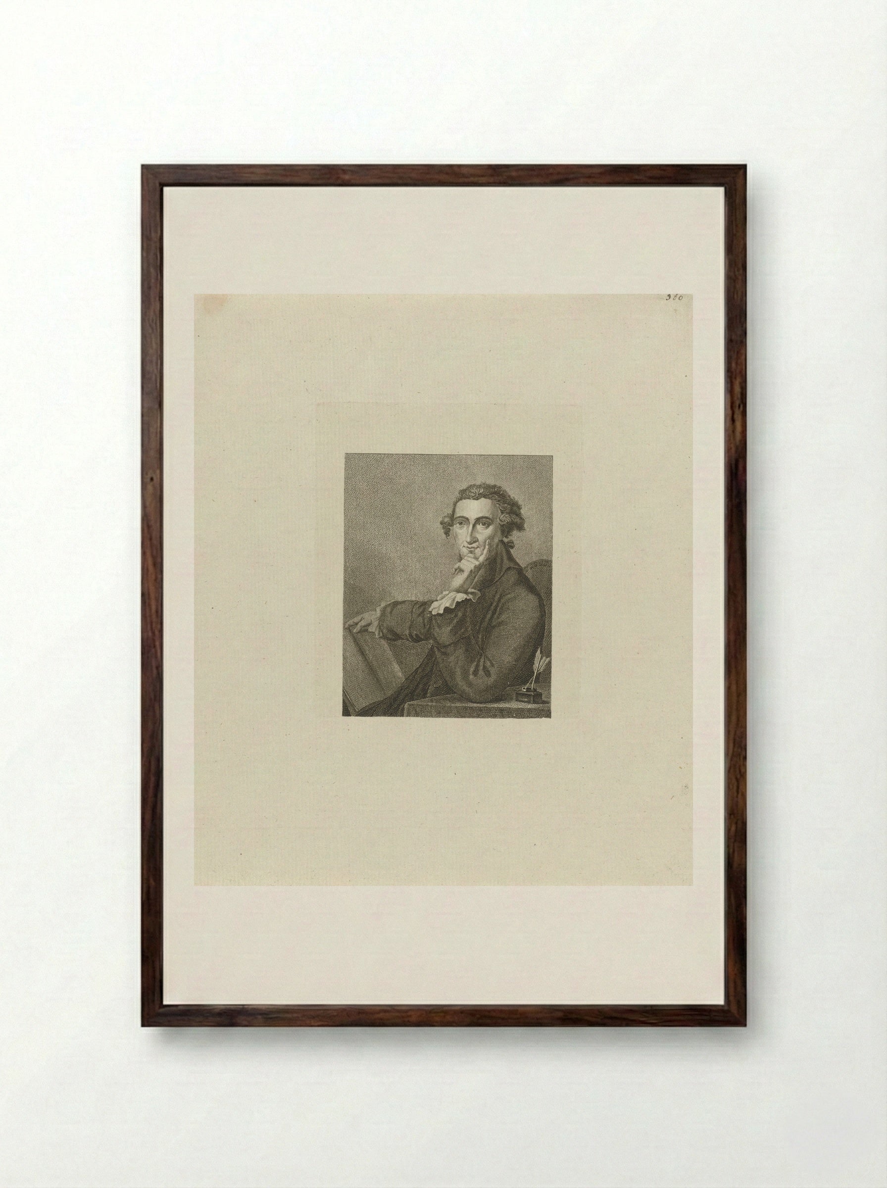 Portret van Thomas Paine - Theodorus de Roode - Framed Print Dark Wood