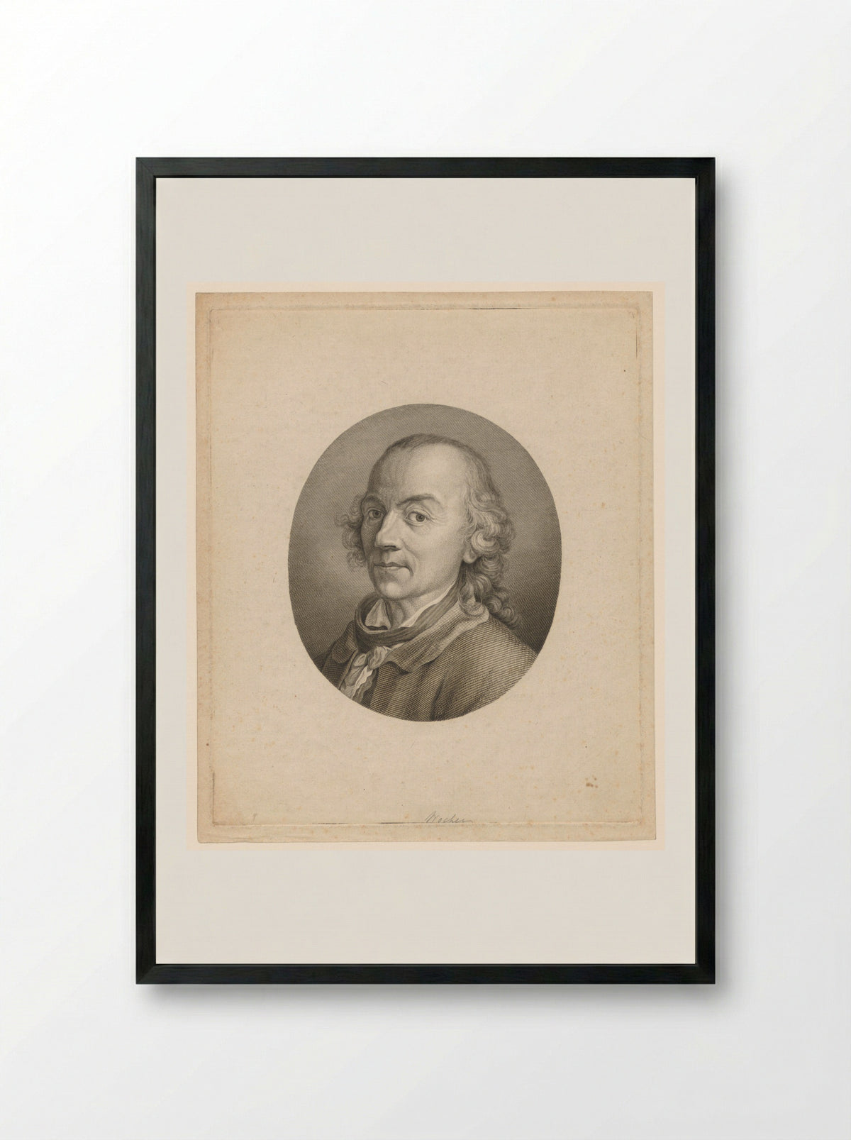 Portret van Tiberius Dominikus Wocher - John Hall - Framed Print Black
