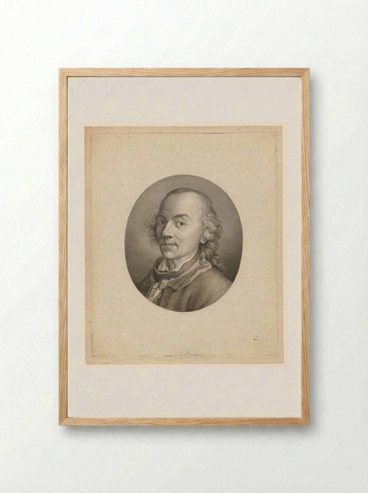Portret van Tiberius Dominikus Wocher - John Hall - Framed Print Wood