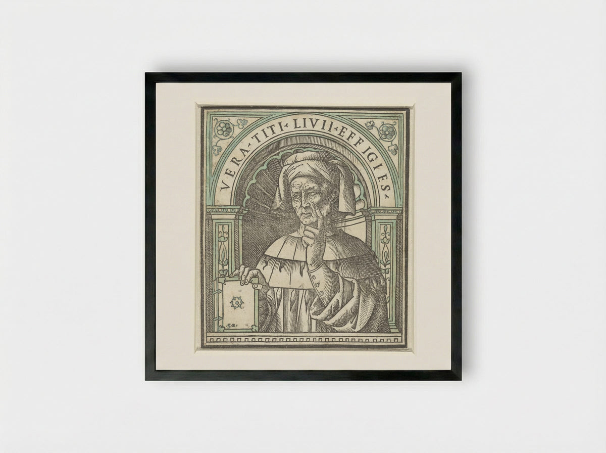 Portret van Titus Livius - Giovanni Andrea Vavassore - Framed Print Black