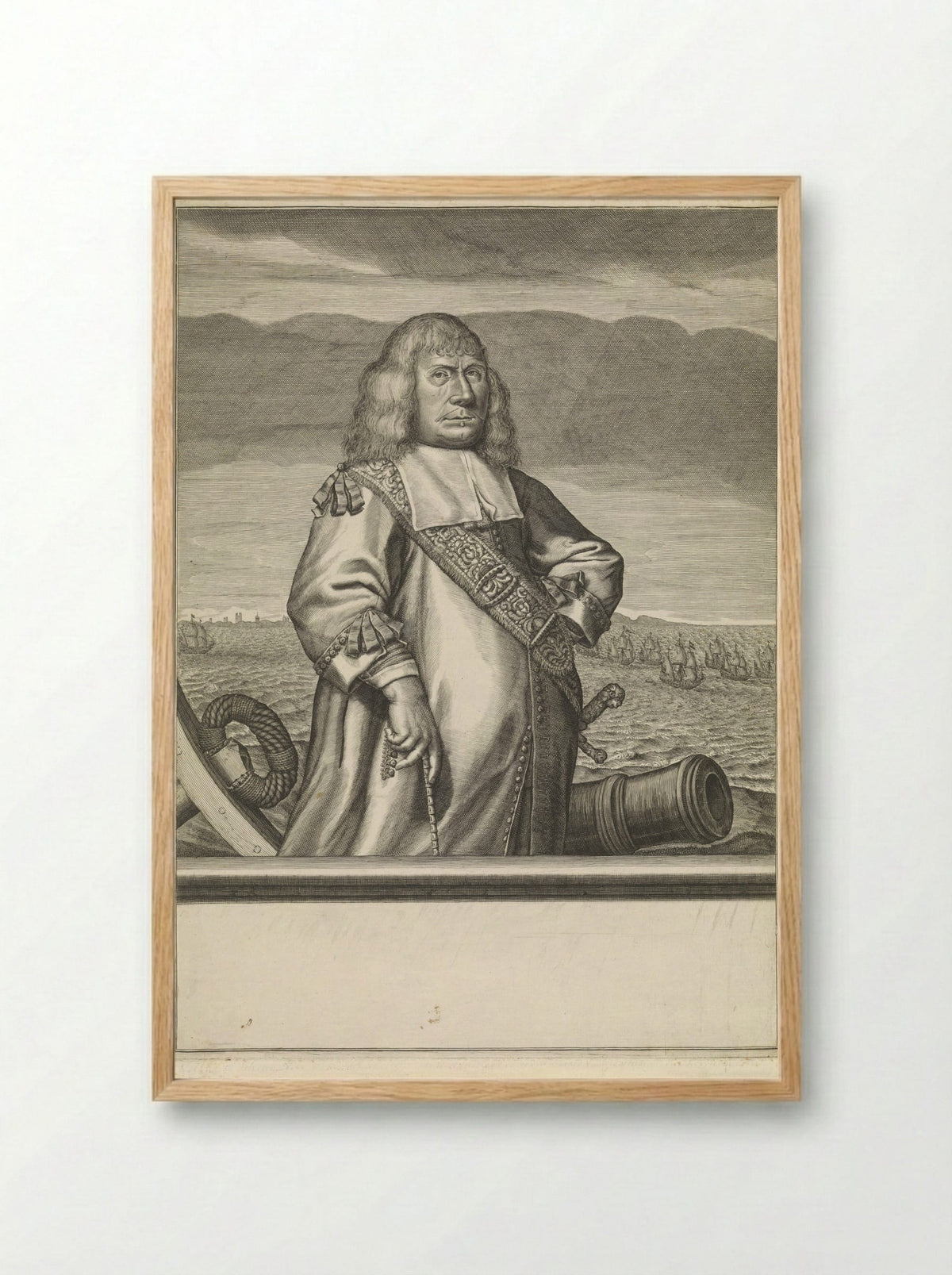 Portret van Volkert Schram, Vice-admiraal van Holland en West-Friesland - Jan Veenhuysen - Framed Print Wood