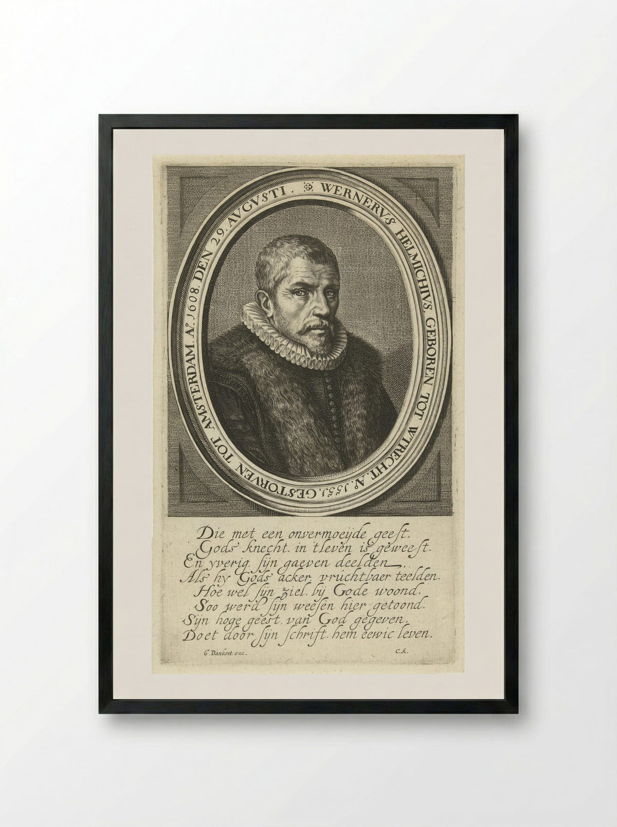 Portret van Werner Helmich - Cornelis Koning - Framed Print Black