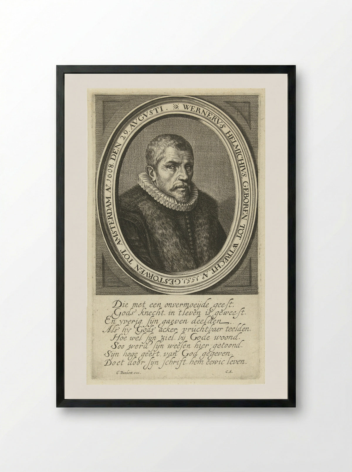 Portret van Werner Helmich - Cornelis Koning - Framed Print Black