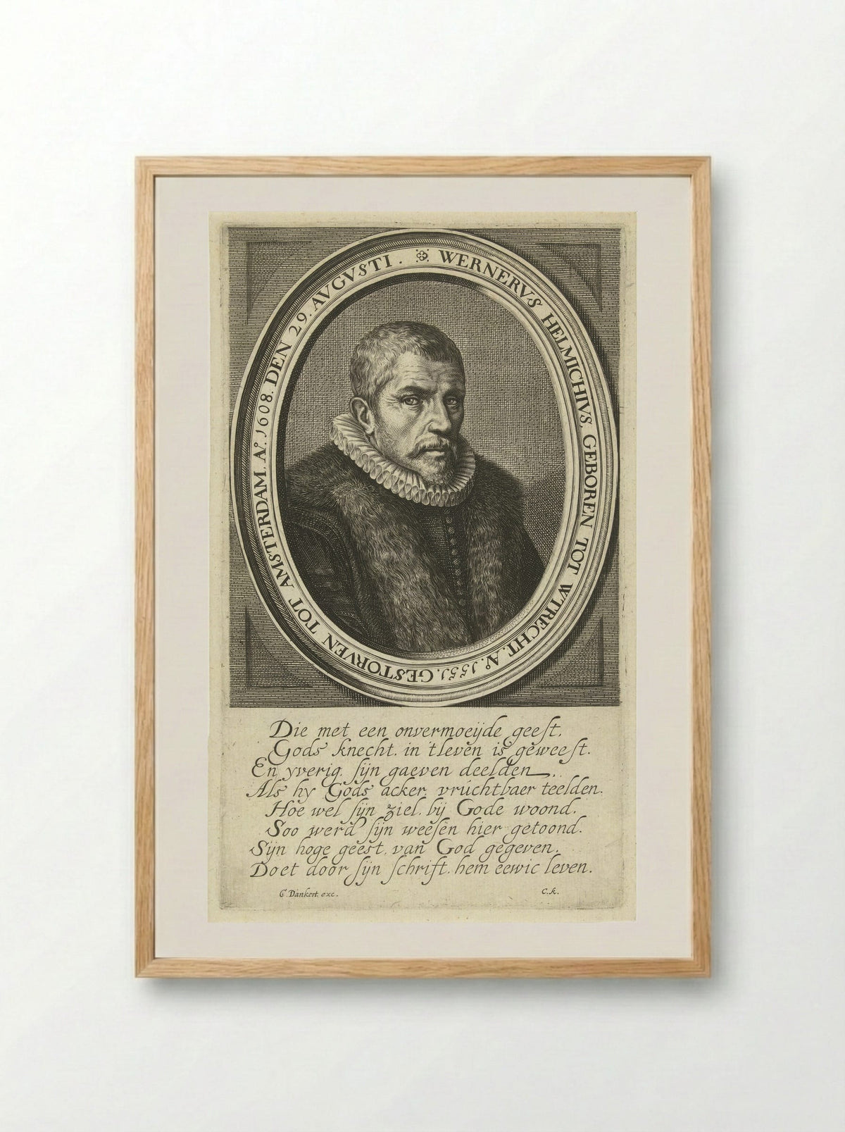 Portret van Werner Helmich - Cornelis Koning - Framed Print Wood
