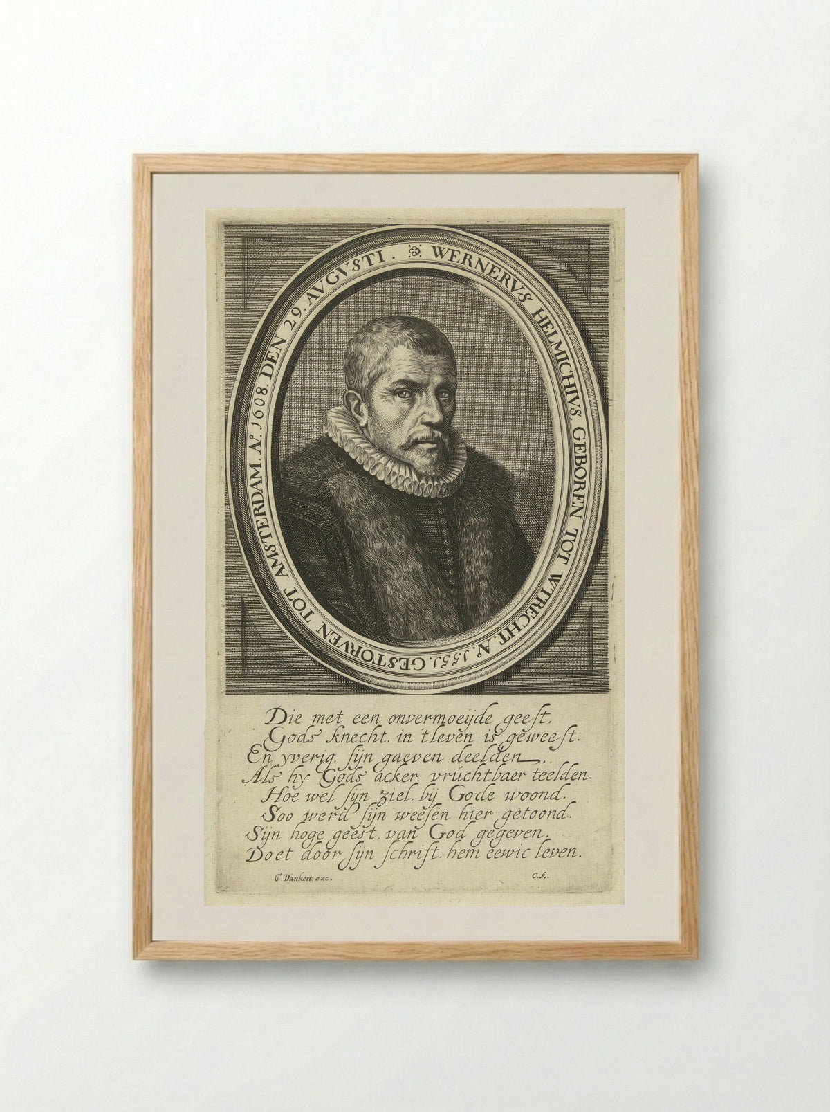 Portret van Werner Helmich - Cornelis Koning - Framed Print Wood