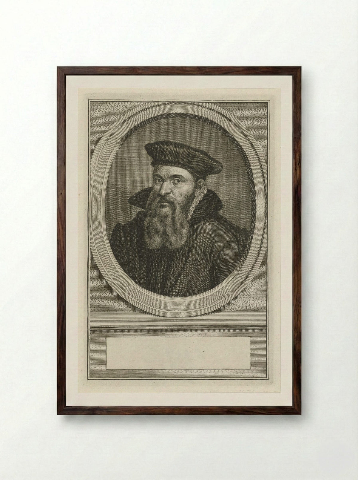 Portret van Willem Bardes - Jacob Houbraken - Framed Print Dark Wood