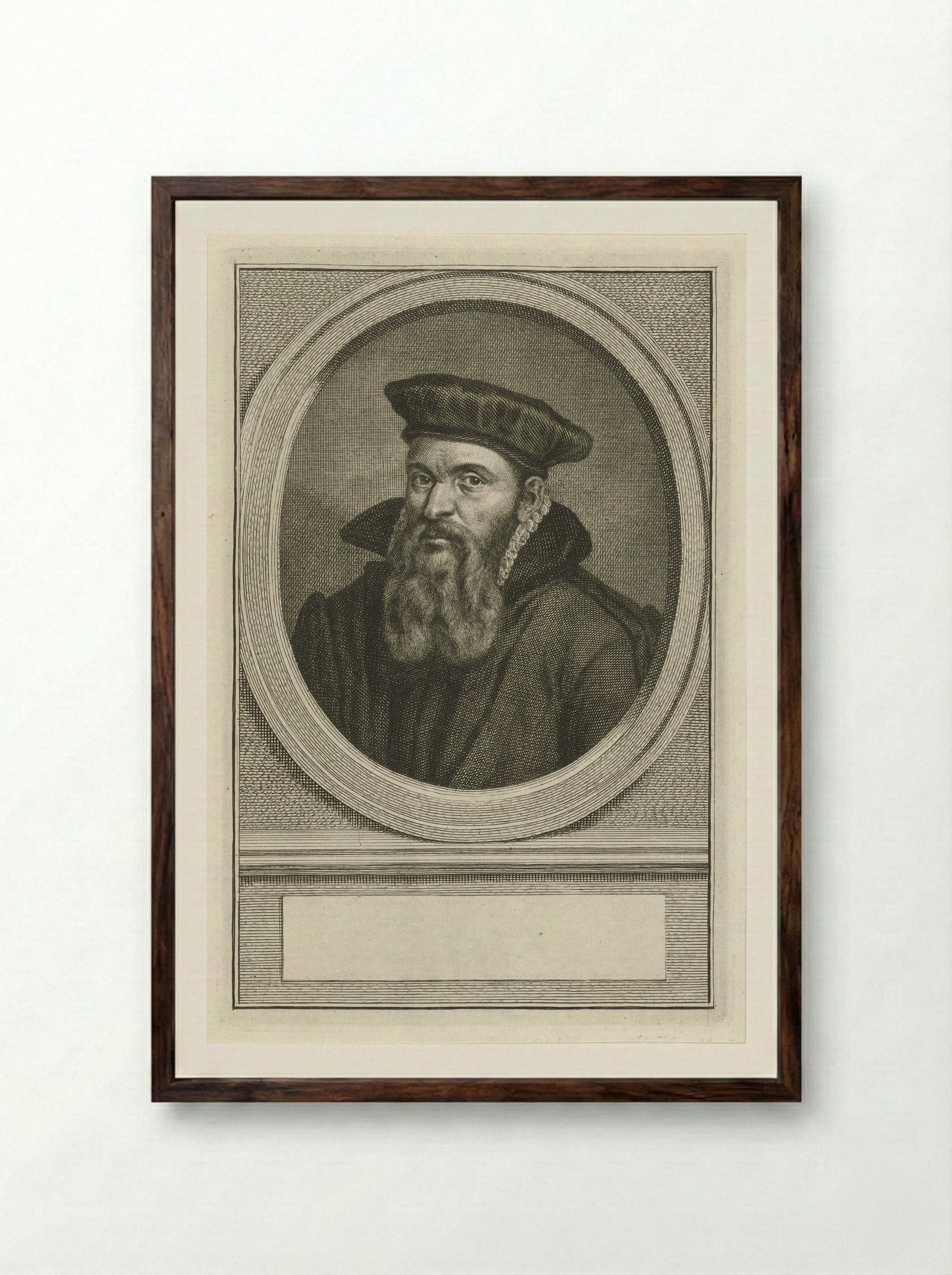 Portret van Willem Bardes - Jacob Houbraken - Framed Print Dark Wood