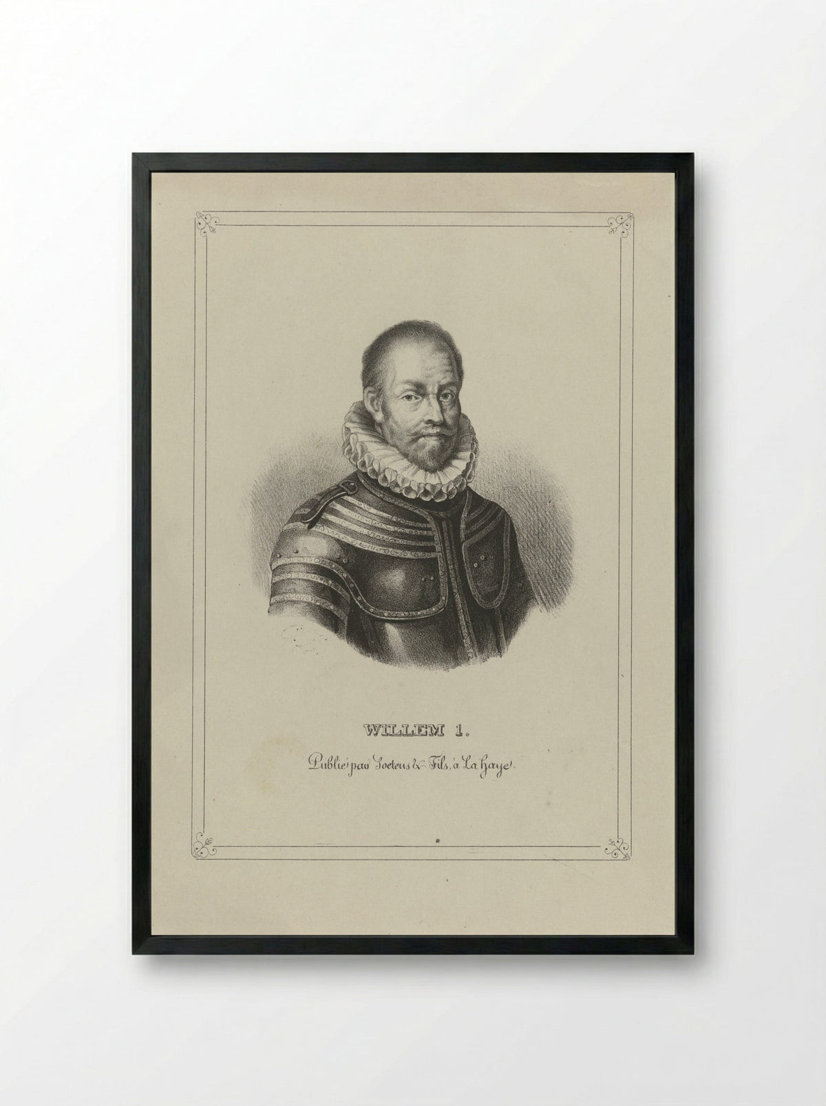 Portret van Willem I, prins van Oranje - Carel Christiaan Antony Last - Framed Print Black