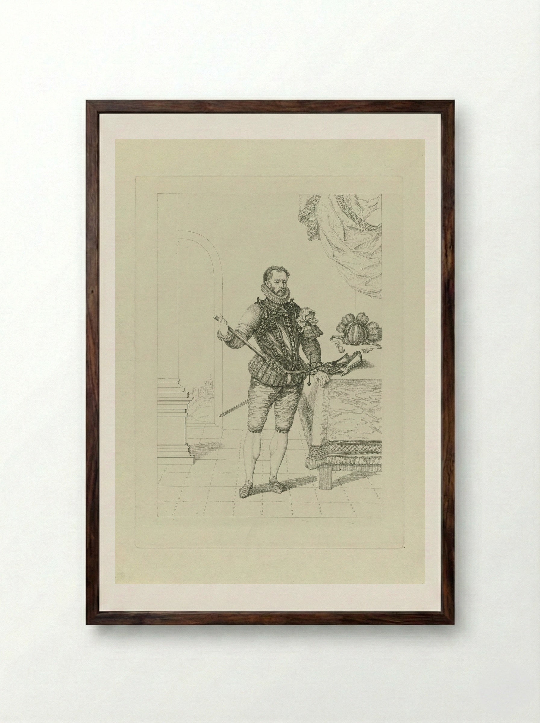 Portret van Willem I, prins van Oranje - Charles Turner - Framed Print Dark Wood