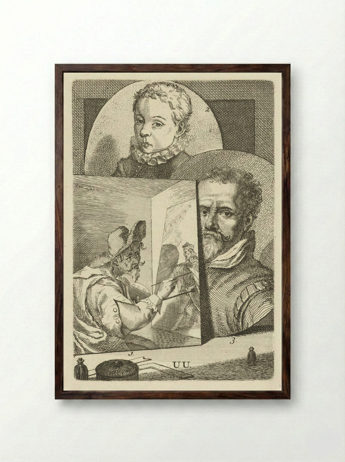 Portret van Willem I, prins van Oranje - Zacharias Dolendo - Framed Print Dark Wood