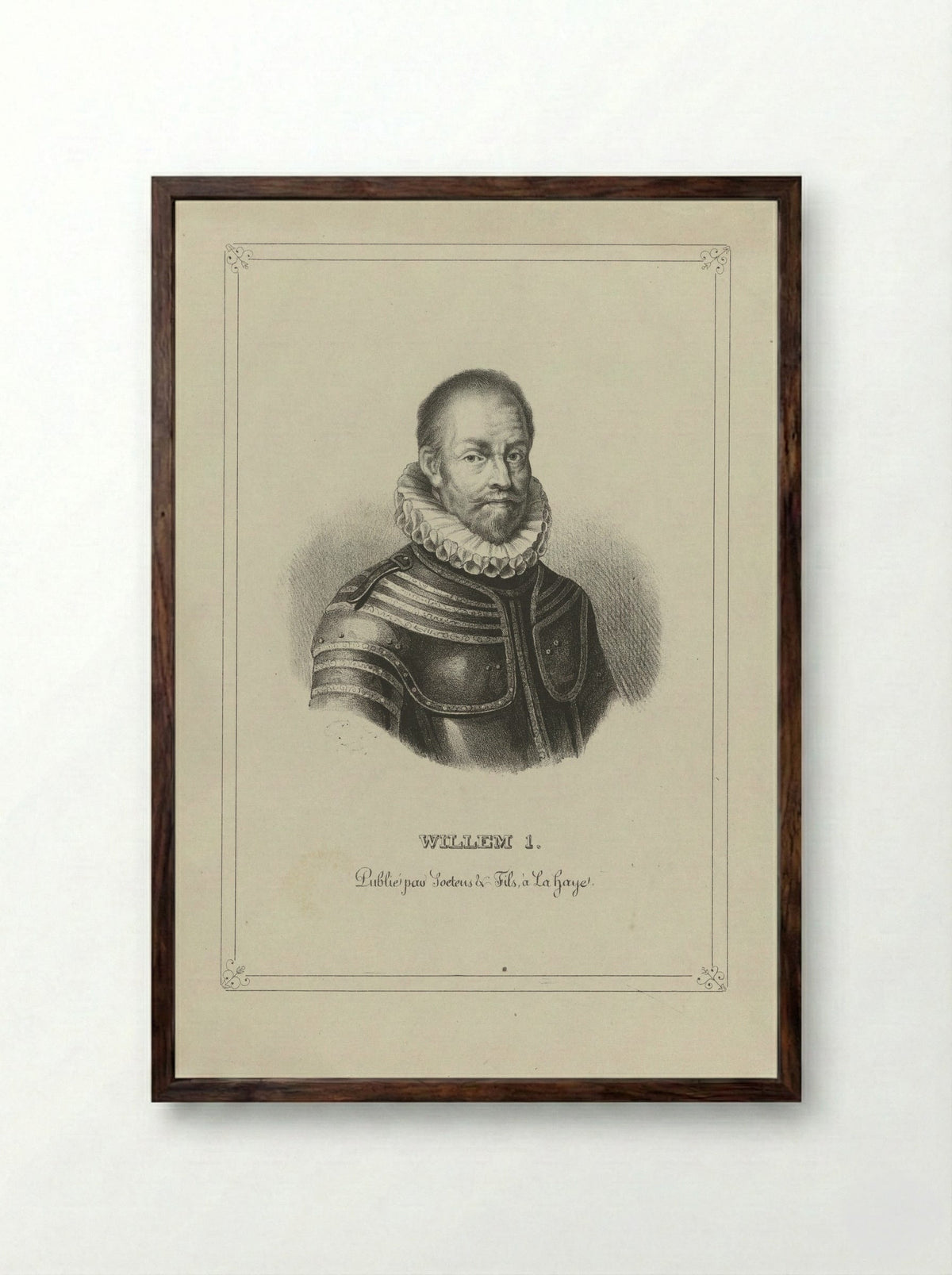 Portret van Willem I, prins van Oranje - Carel Christiaan Antony Last - Framed Print Dark Wood