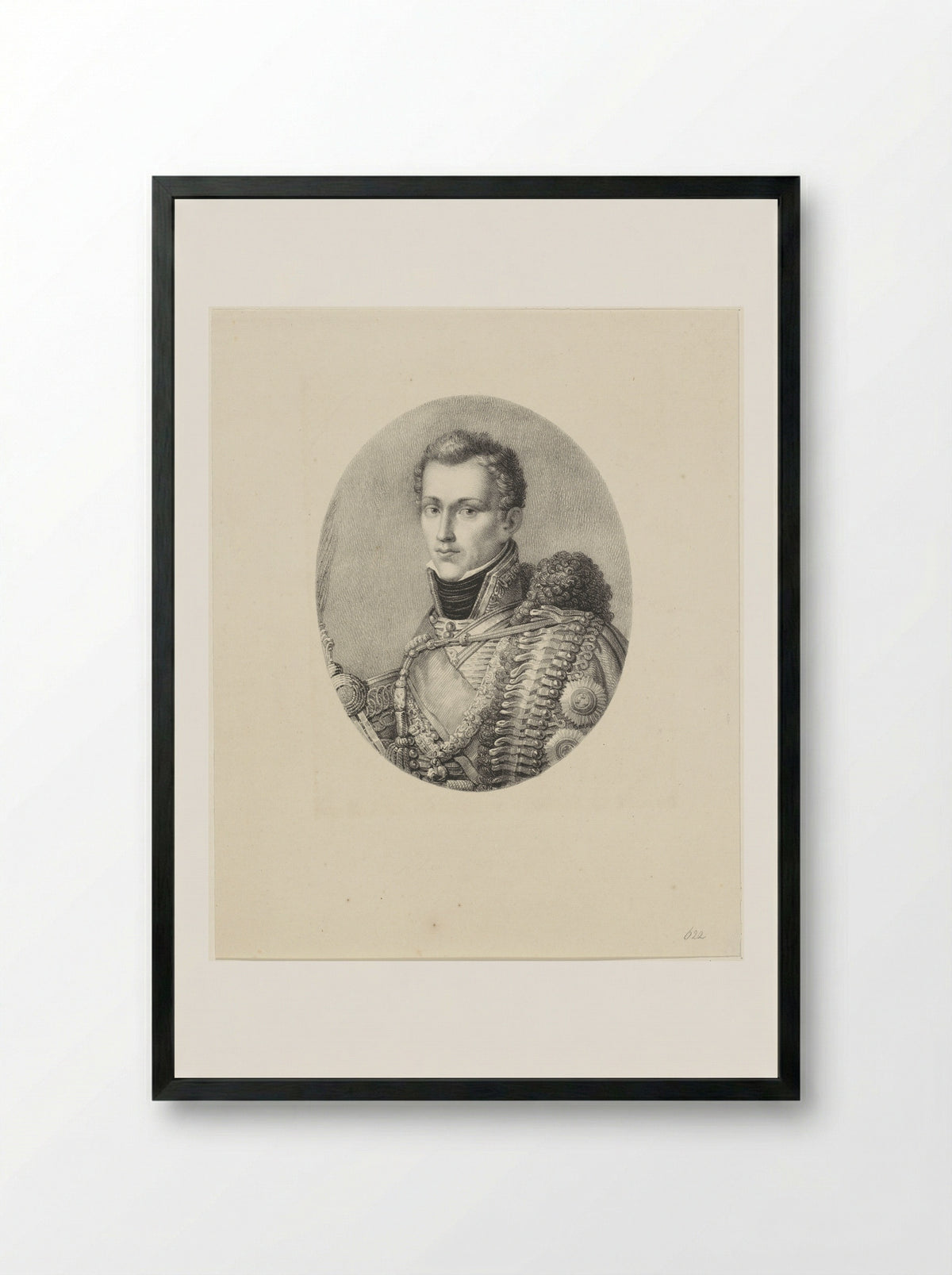 Portret van Willem II, koning der Nederlanden - M. J. V. Duval de Mercourt - Framed Print Black