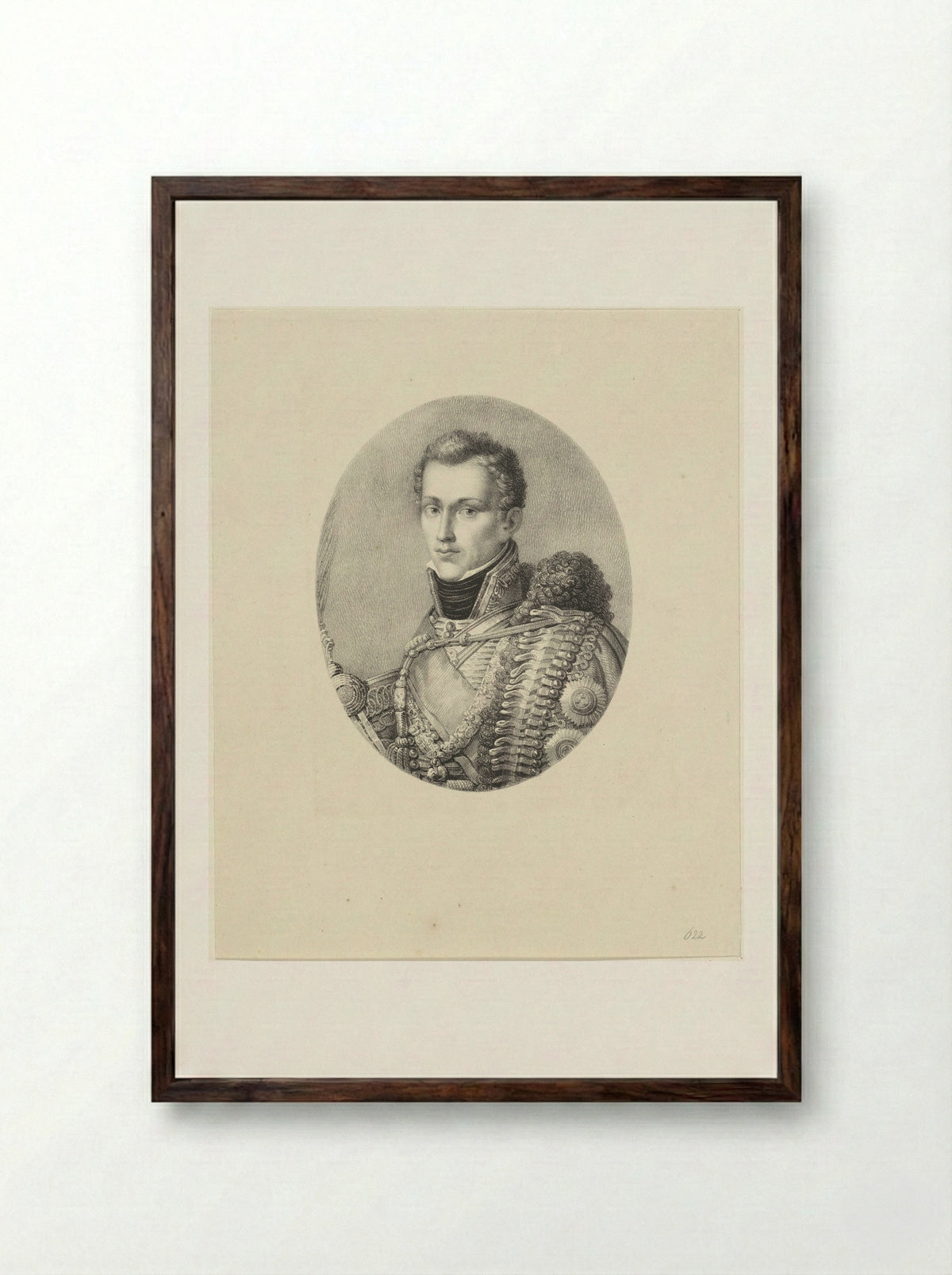 Portret van Willem II, koning der Nederlanden - M. J. V. Duval de Mercourt - Framed Print Dark Wood
