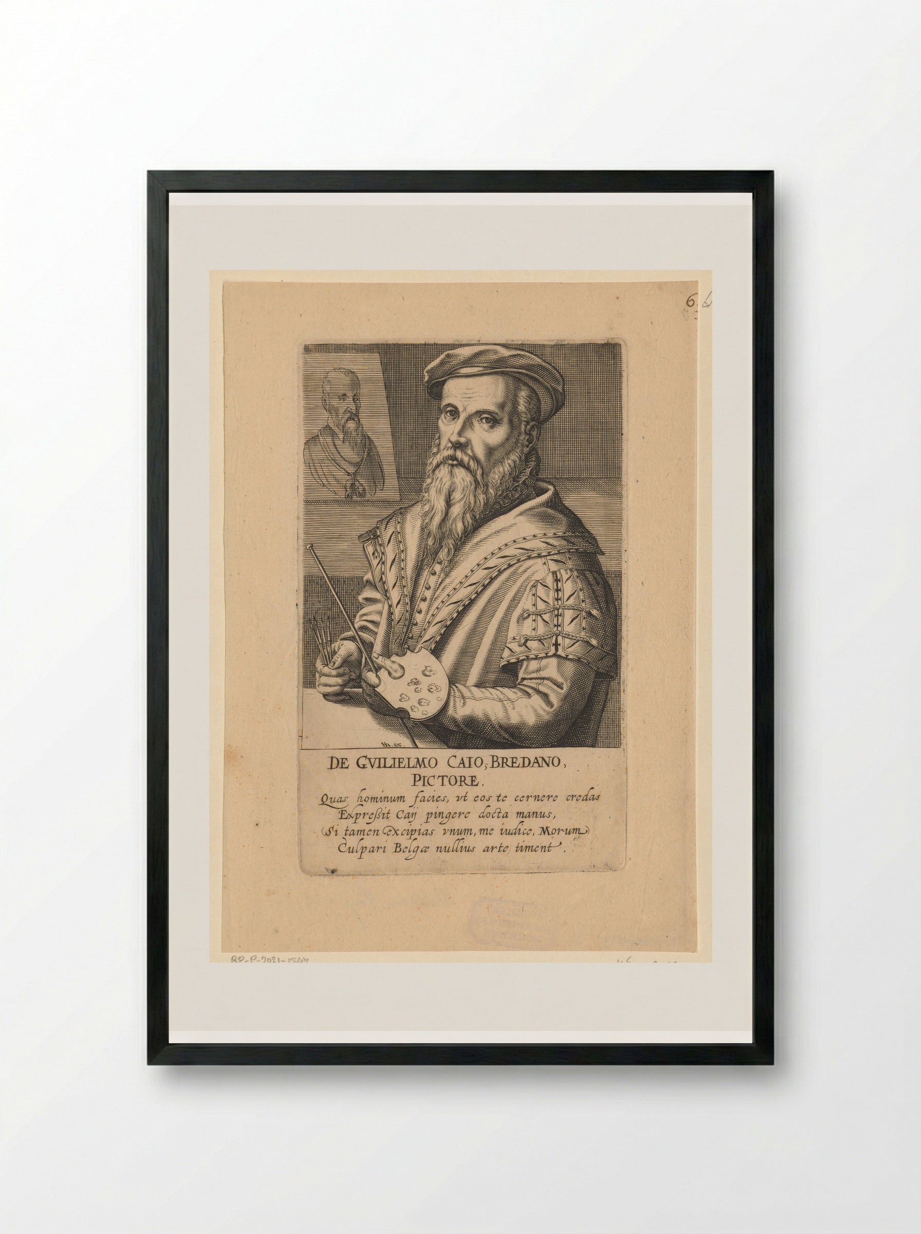 Portret van Willem Key - Hendrick Hondius (I) - Framed Print Black