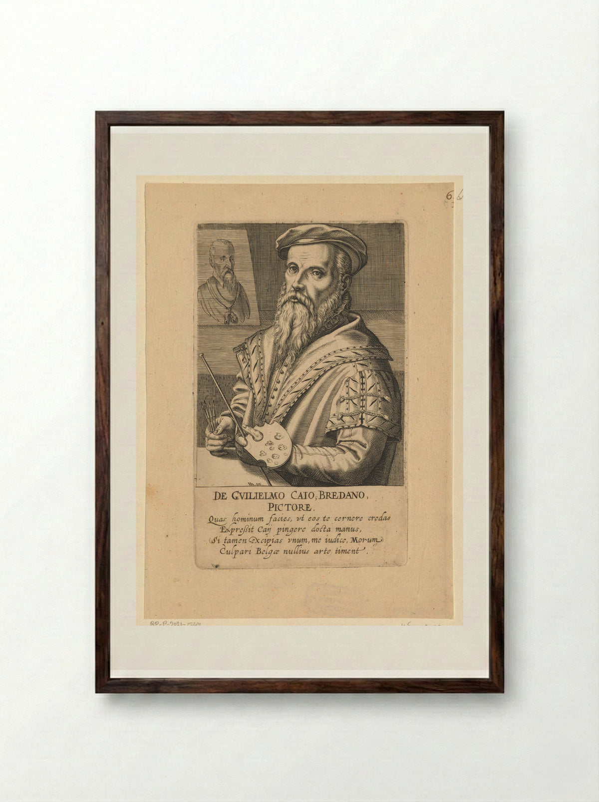 Portret van Willem Key - Hendrick Hondius (I) - Framed Print Dark Wood