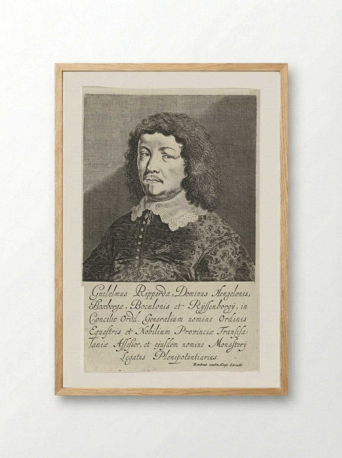 Portret van Willem van Ripperda - Pieter Nolpe - Framed Print Wood