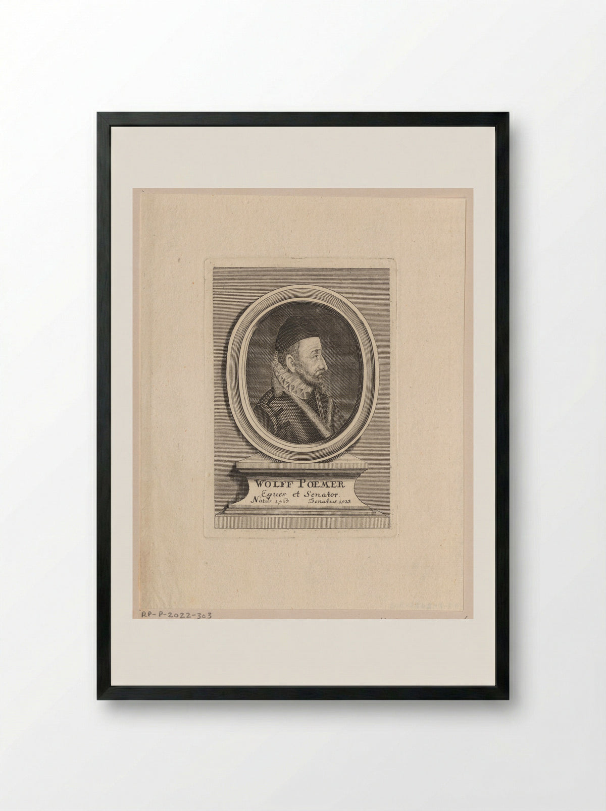 Portret van Wolff Poemer - Johann Alexander Böner - Framed Print Black