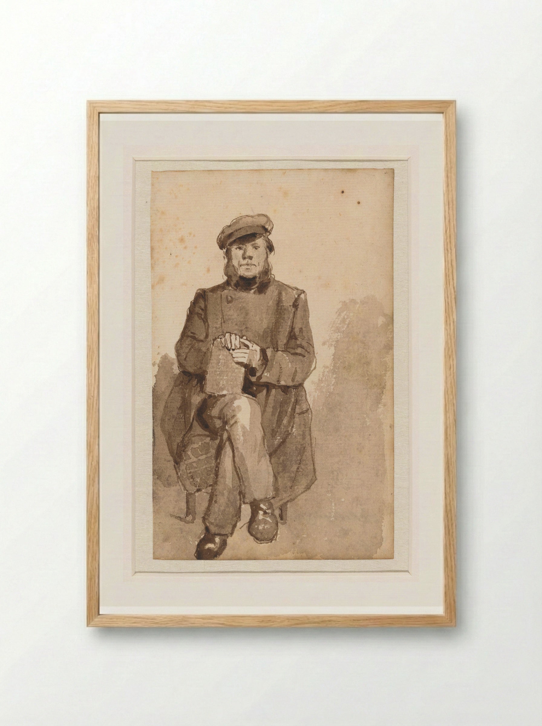 Portret van de boekhandelaar David Blok - Jan Weissenbruch - Framed Print Wood