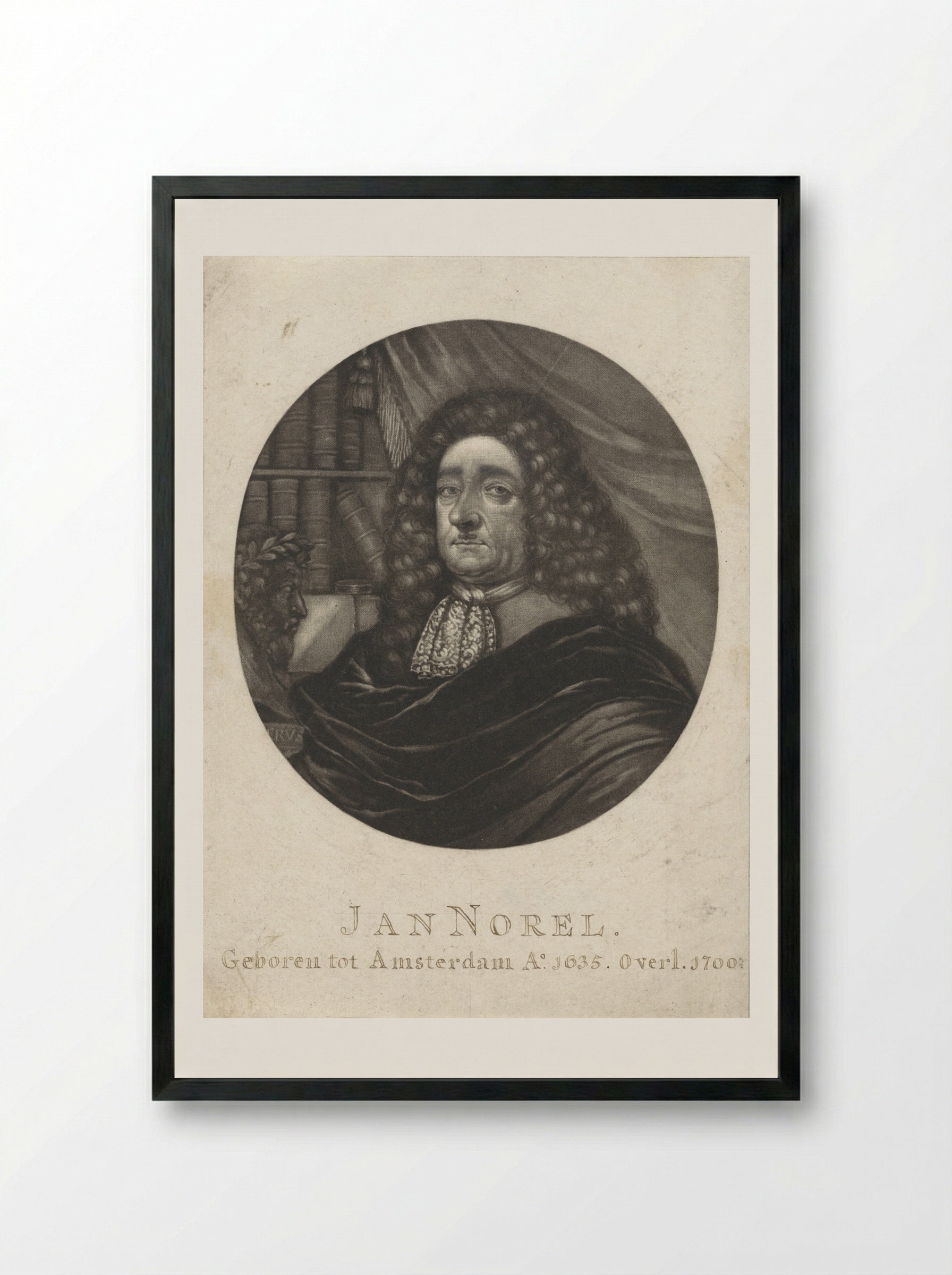 Portret van de dichter Jan Norel - Pieter Schenk (I) - Framed Print Black