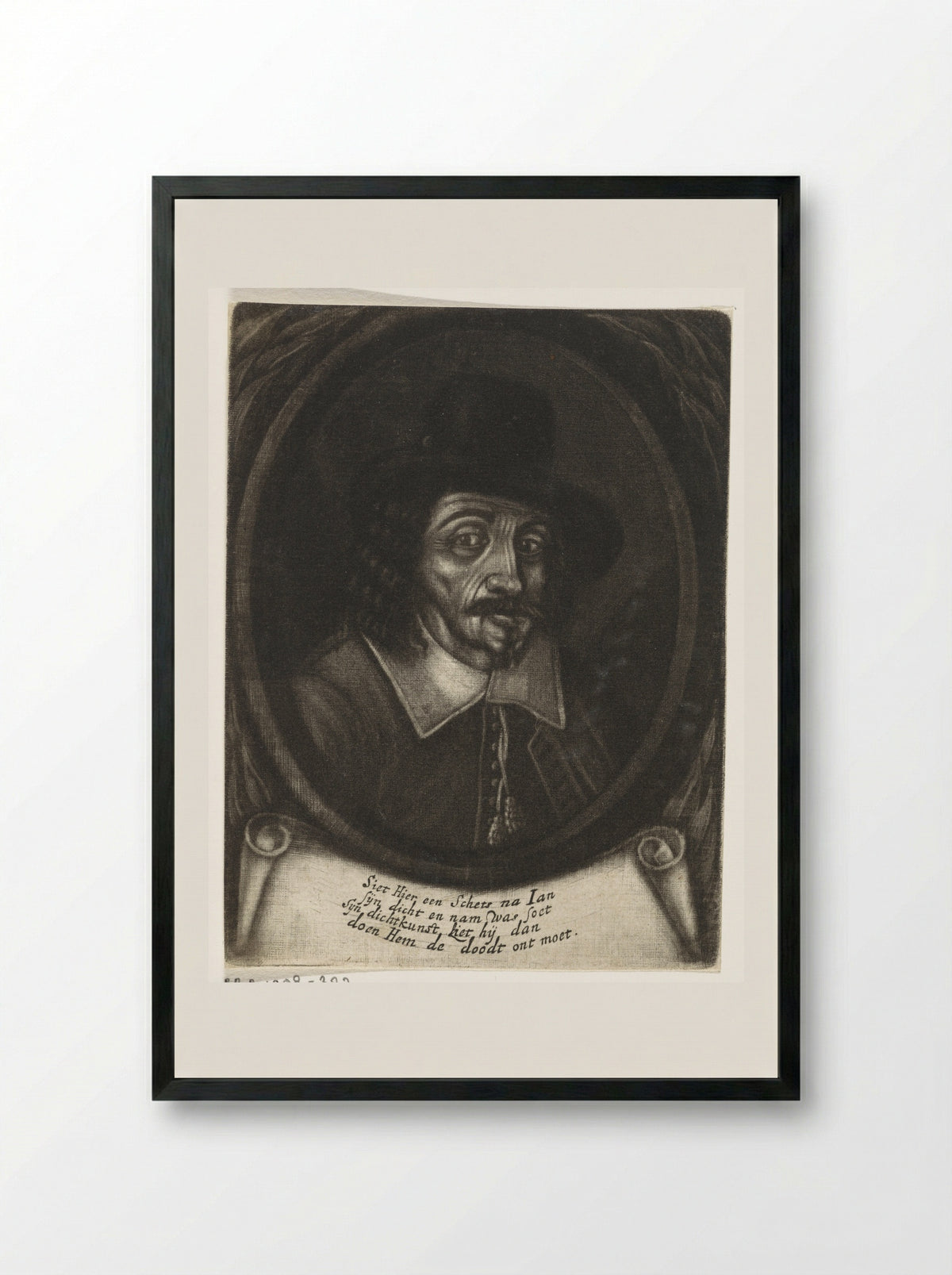 Portret van de dichter Jan Soet - Harmen de Mayer - Framed Print Black