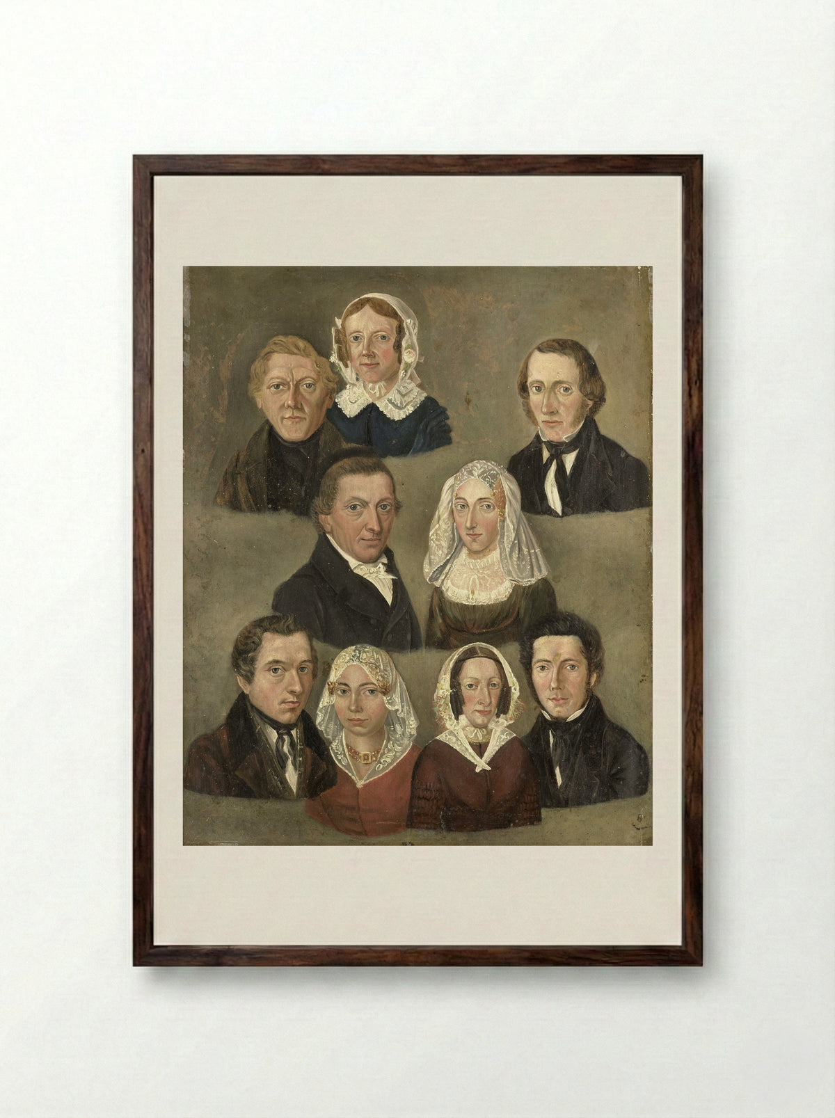 Portret van de ouders van de kunstenaar - Kornelis Douwes Teenstra - Framed Print Dark Wood