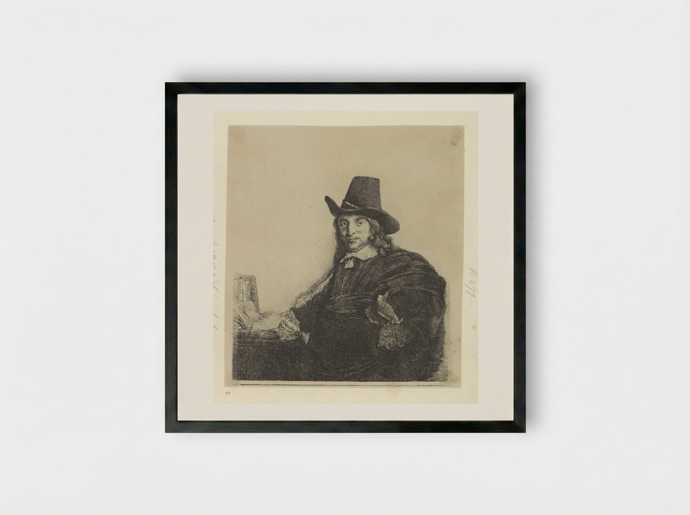Portret van de schilder Jan Asselijn - Henry Louis Basan - Framed Print Black