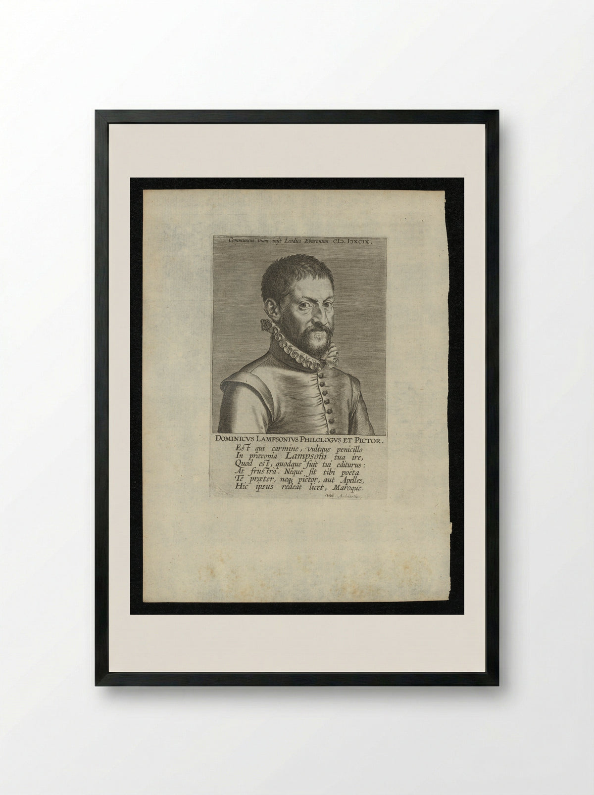 Portret van de schilder Joachim Patinier - Dominicus Lampsonius - Framed Print Black