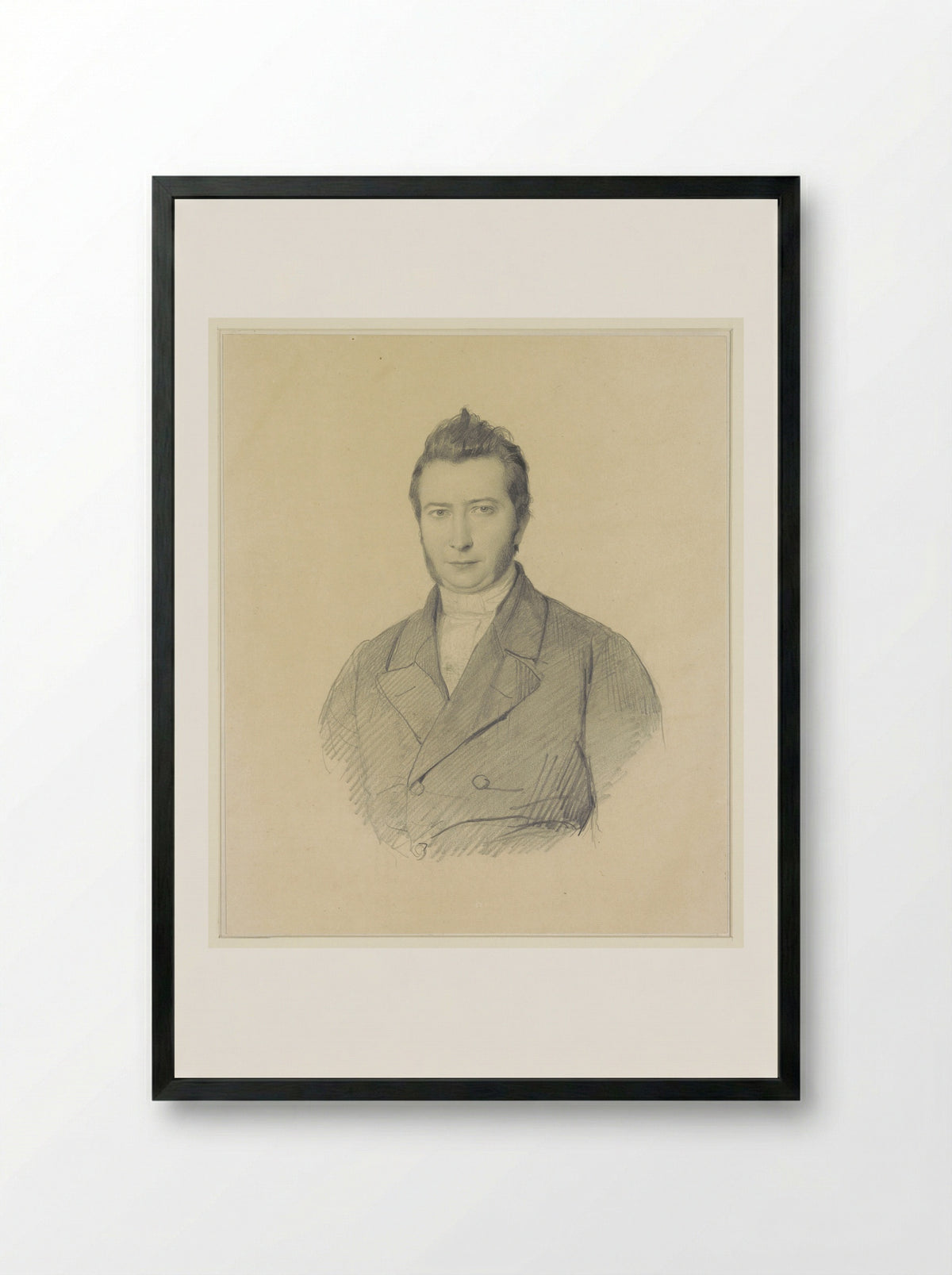 Portret van de schrijver Jan Jacob Lodewijk ten Kate - Gerhardus Fredericus Eilbracht - Framed Print Black