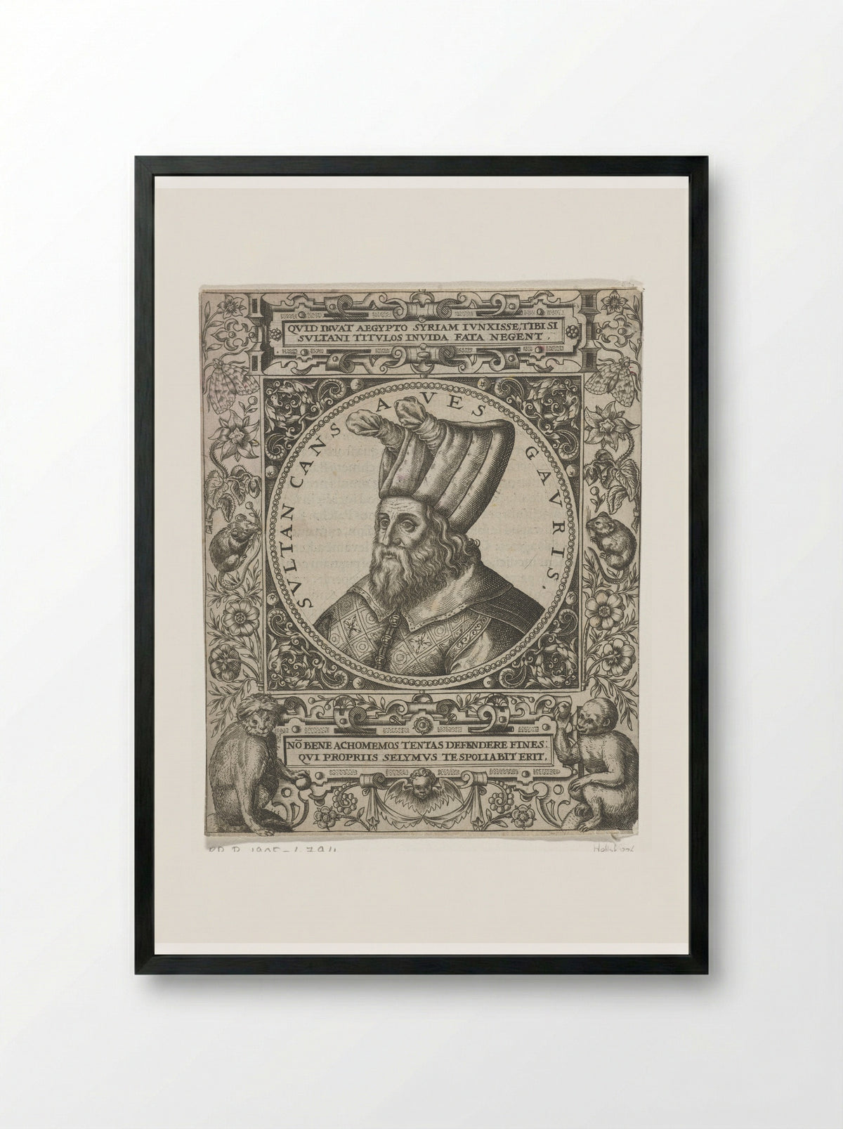 Portret van de sultan Cansaves Gauris - Theodor de Bry - Framed Print Black