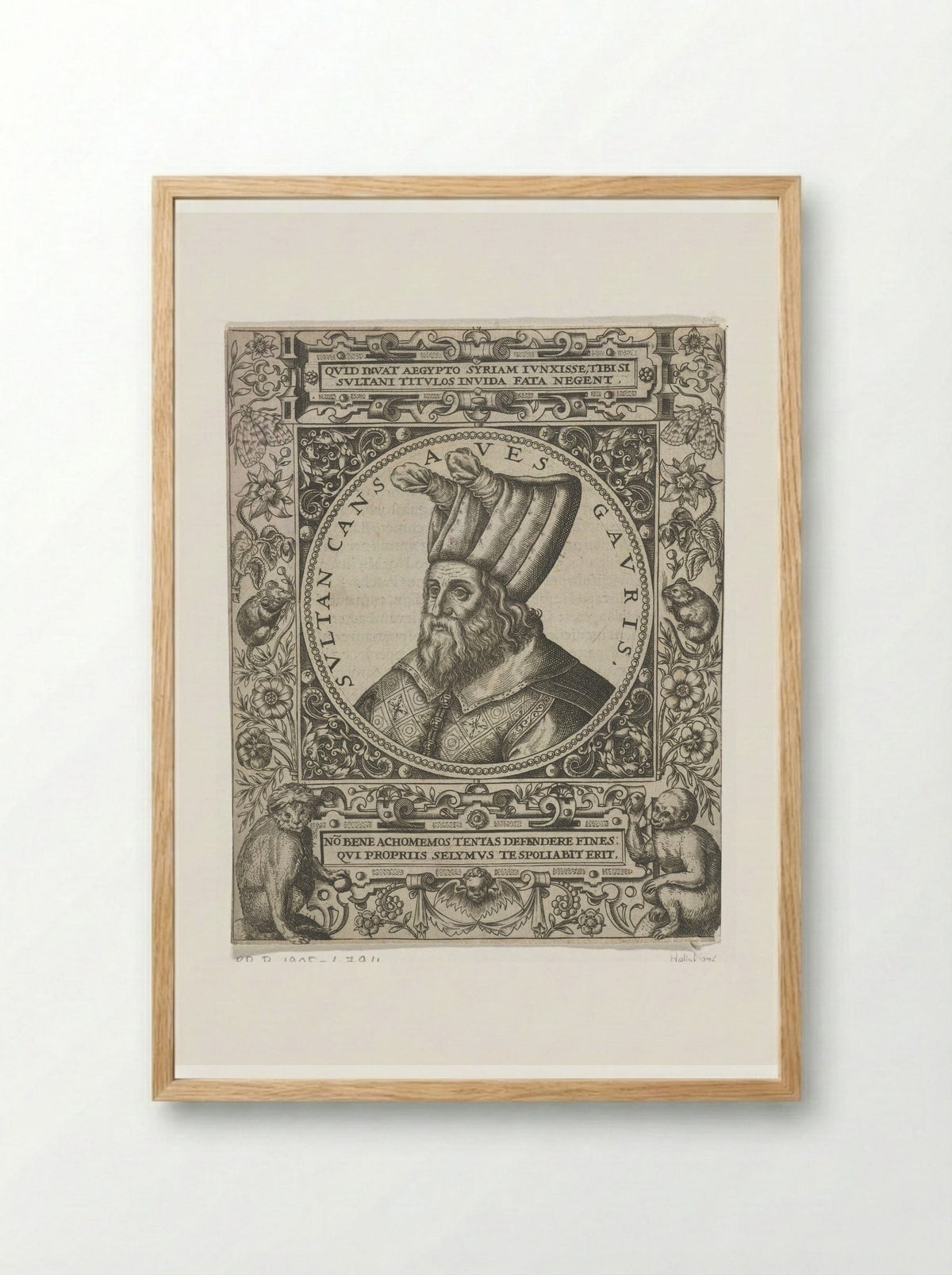 Portret van de sultan Cansaves Gauris - Theodor de Bry - Framed Print Wood