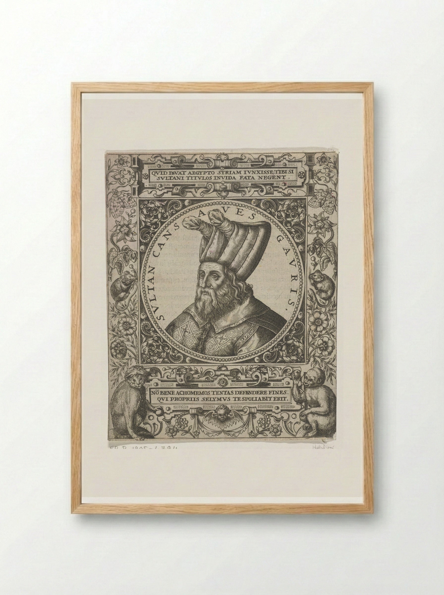 Portret van de sultan Cansaves Gauris - Theodor de Bry - Framed Print Wood